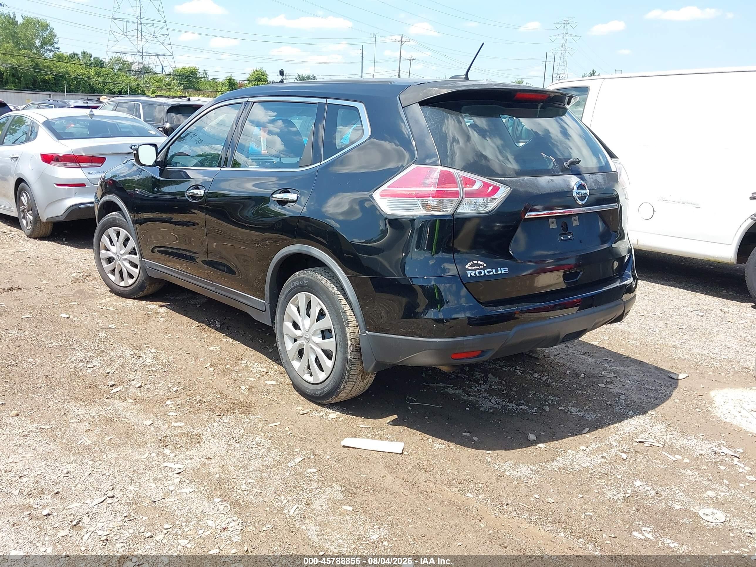 2015 Nissan Rogue S Black vin: KNMAT2MT4FP563077