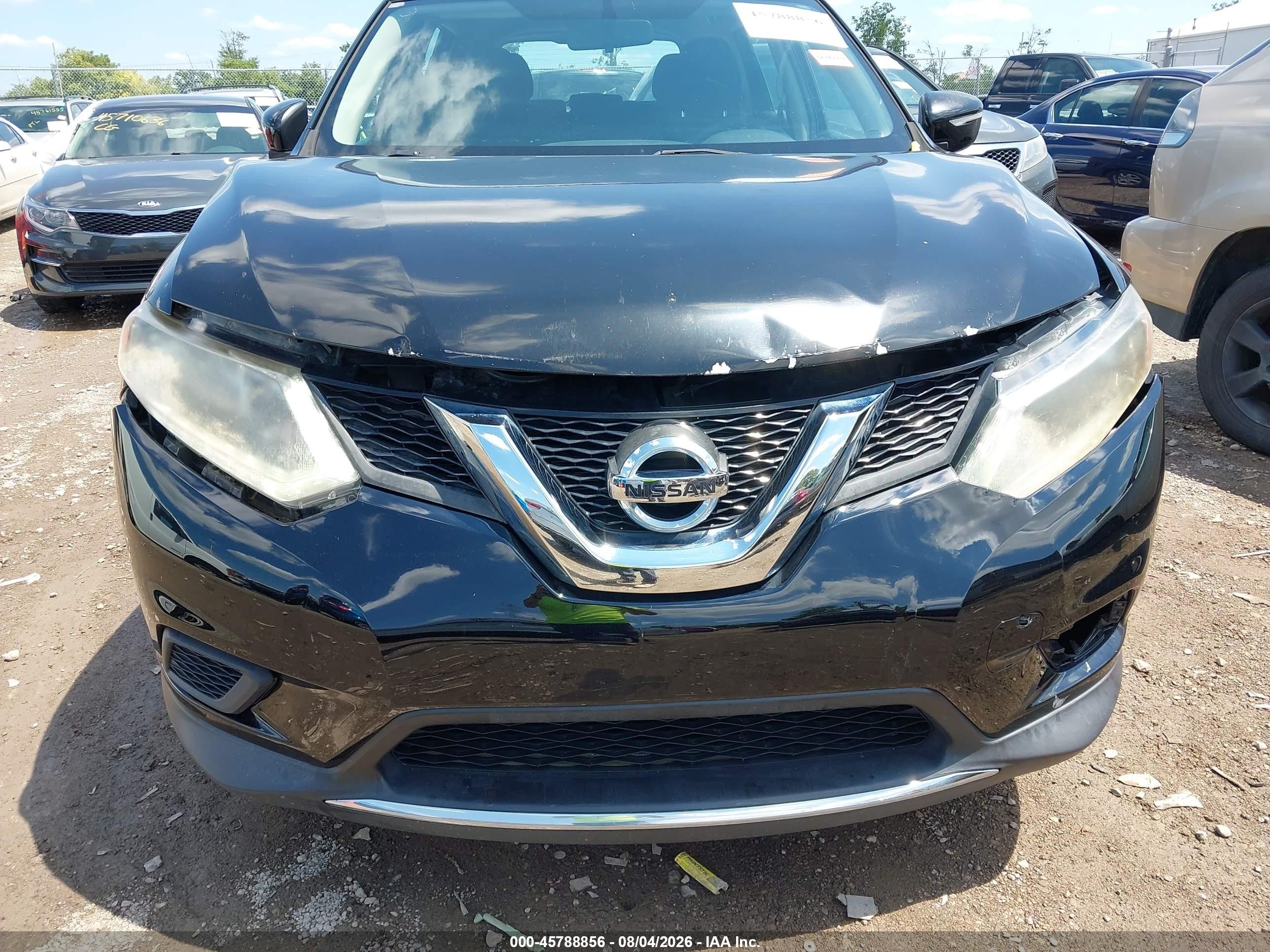2015 Nissan Rogue S Black vin: KNMAT2MT4FP563077