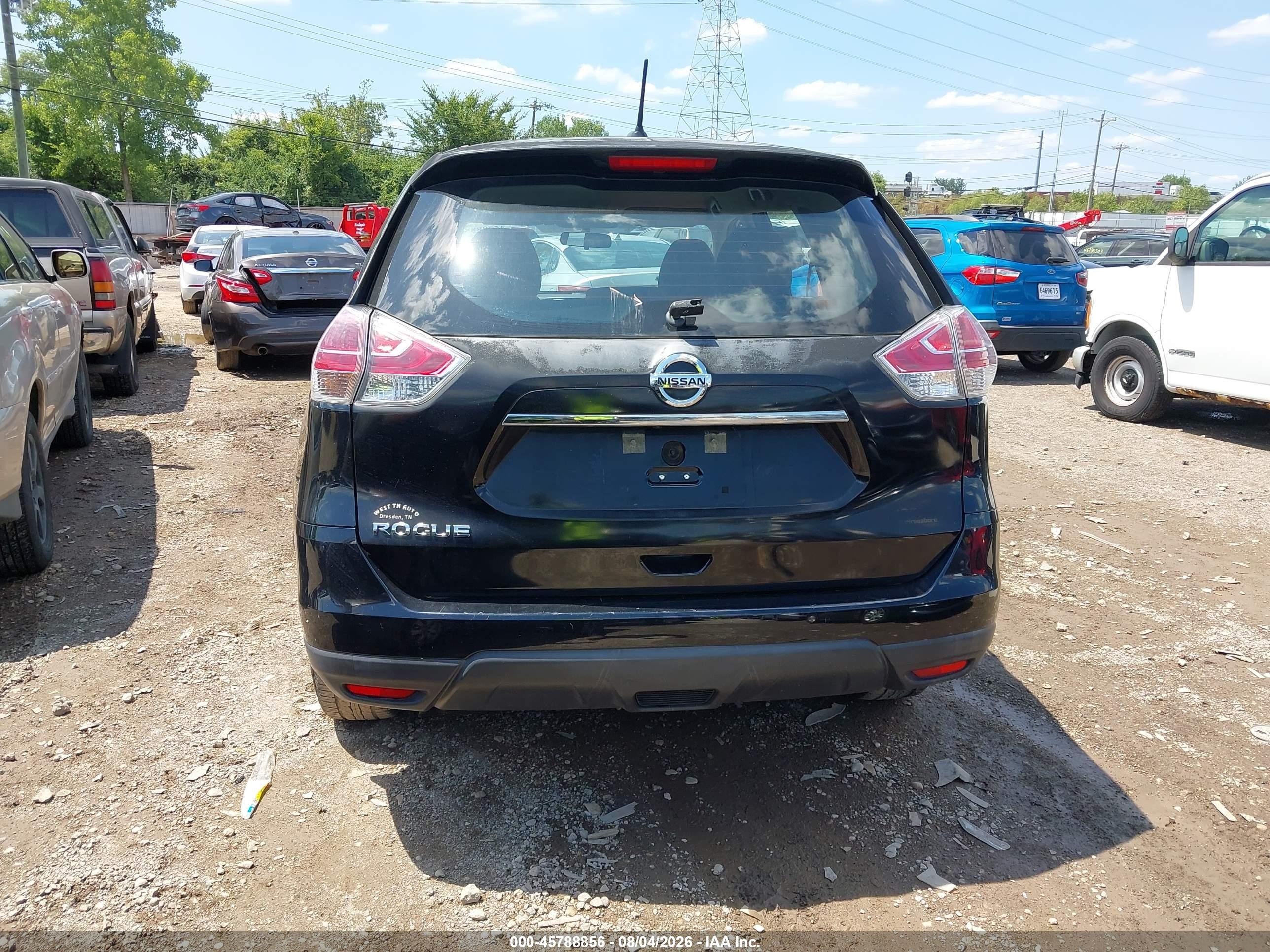 2015 Nissan Rogue S Black vin: KNMAT2MT4FP563077