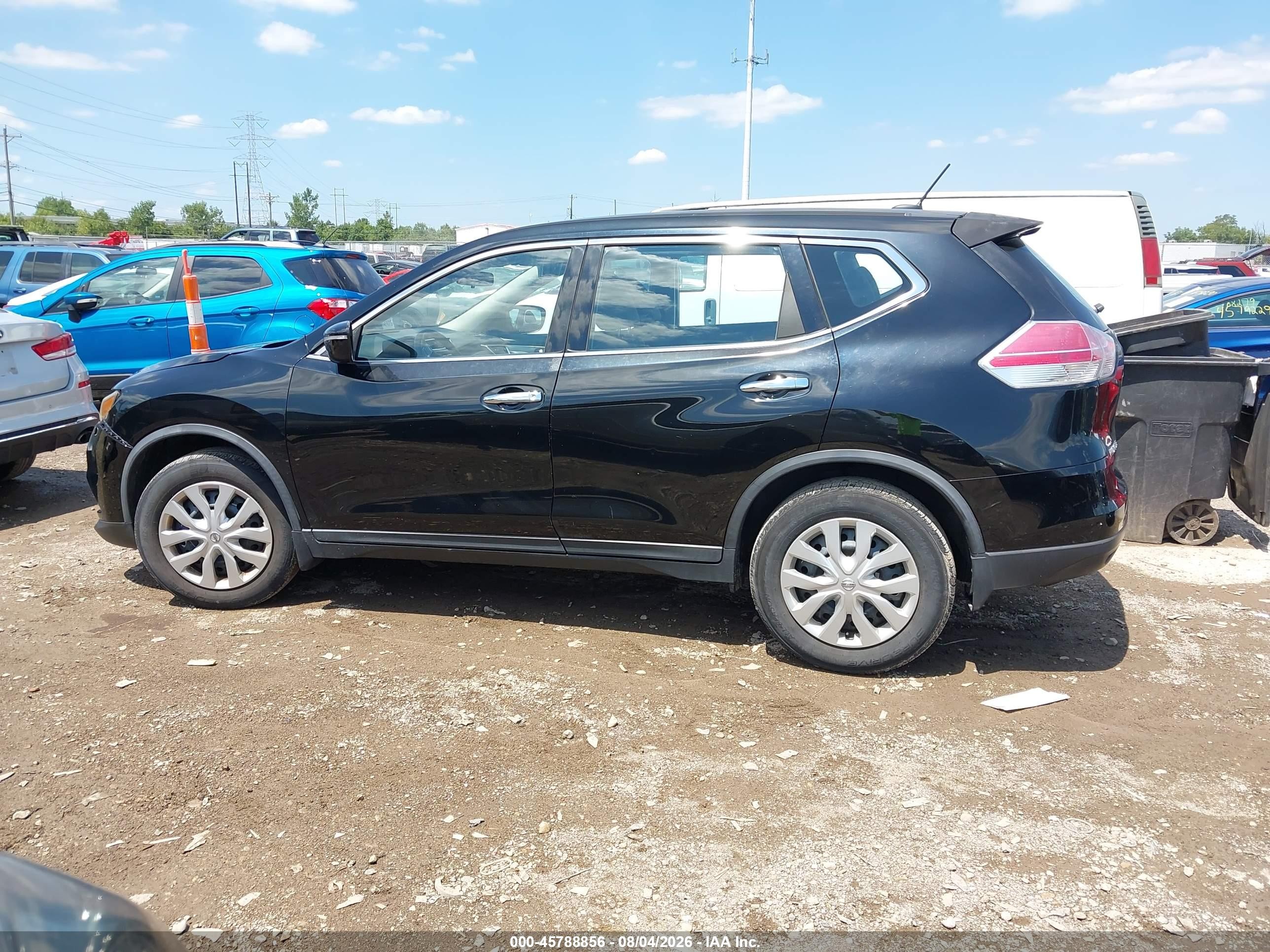 2015 Nissan Rogue S Black vin: KNMAT2MT4FP563077