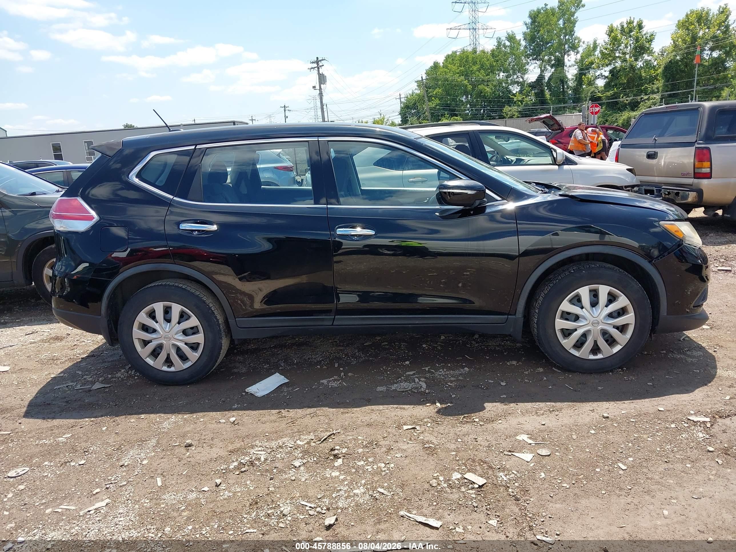 2015 Nissan Rogue S Black vin: KNMAT2MT4FP563077