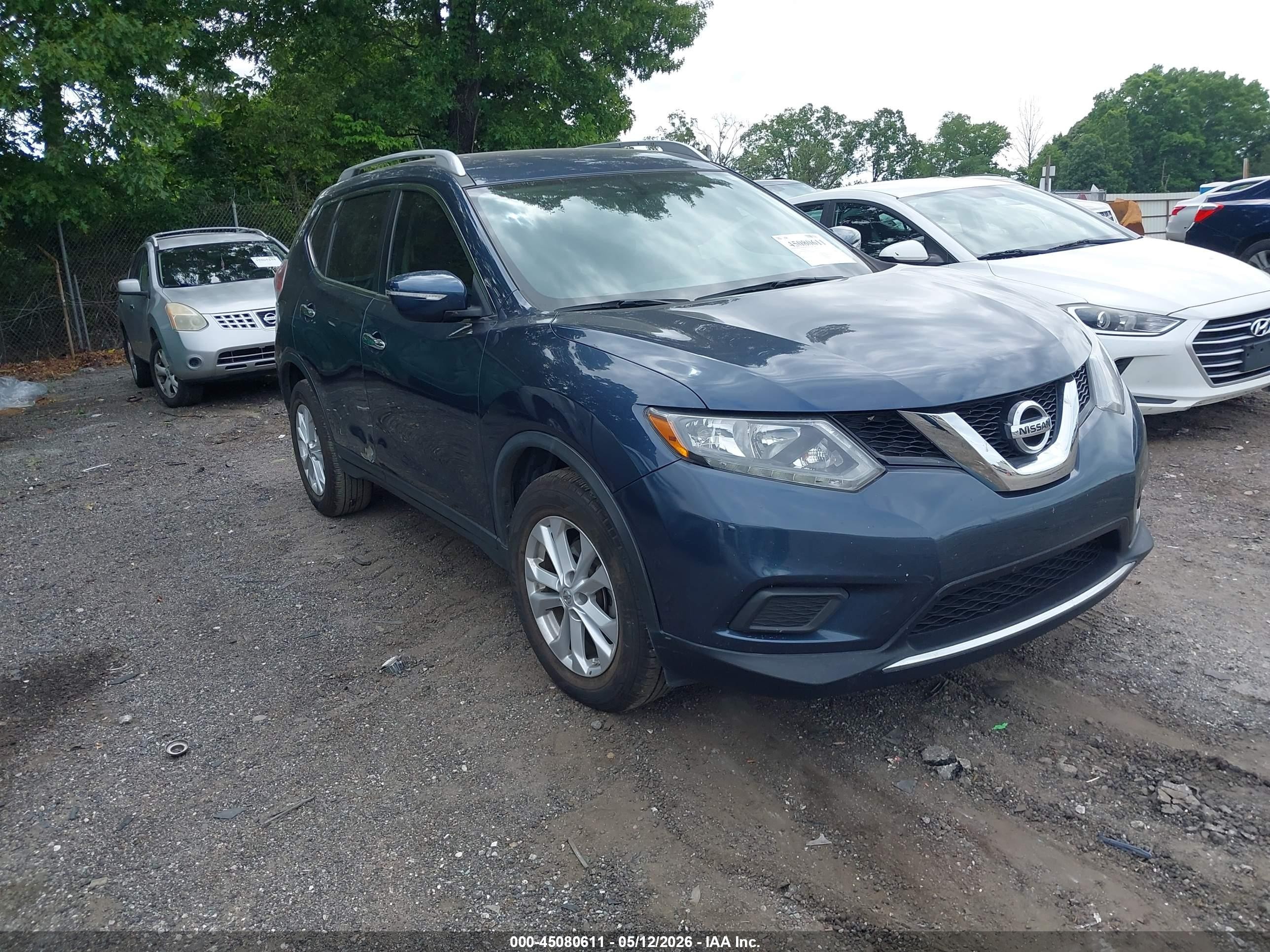 2015 Nissan Rogue Sv Dark Blue vin: KNMAT2MT4FP563287