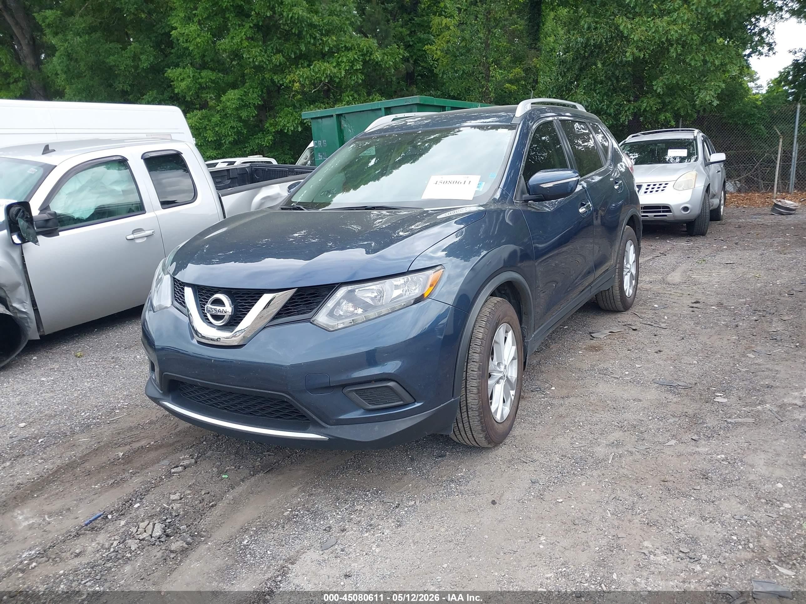 2015 Nissan Rogue Sv Dark Blue vin: KNMAT2MT4FP563287