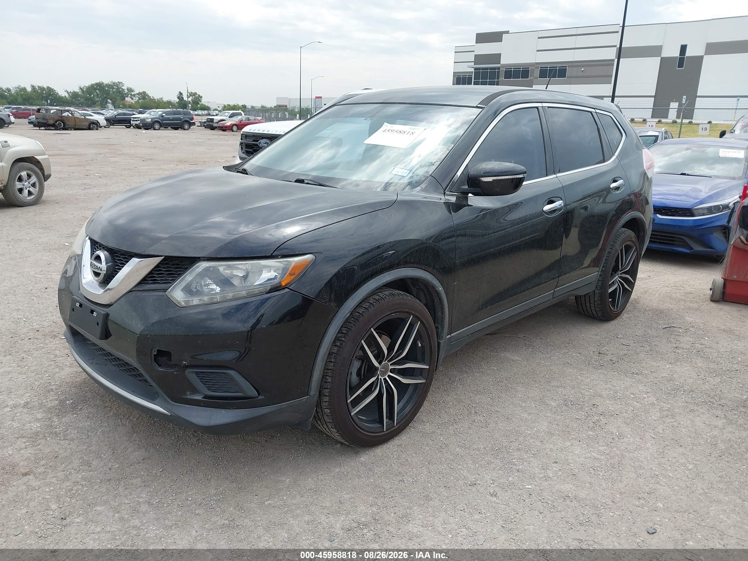 2015 Nissan Rogue S Черный vin: KNMAT2MT4FP585371