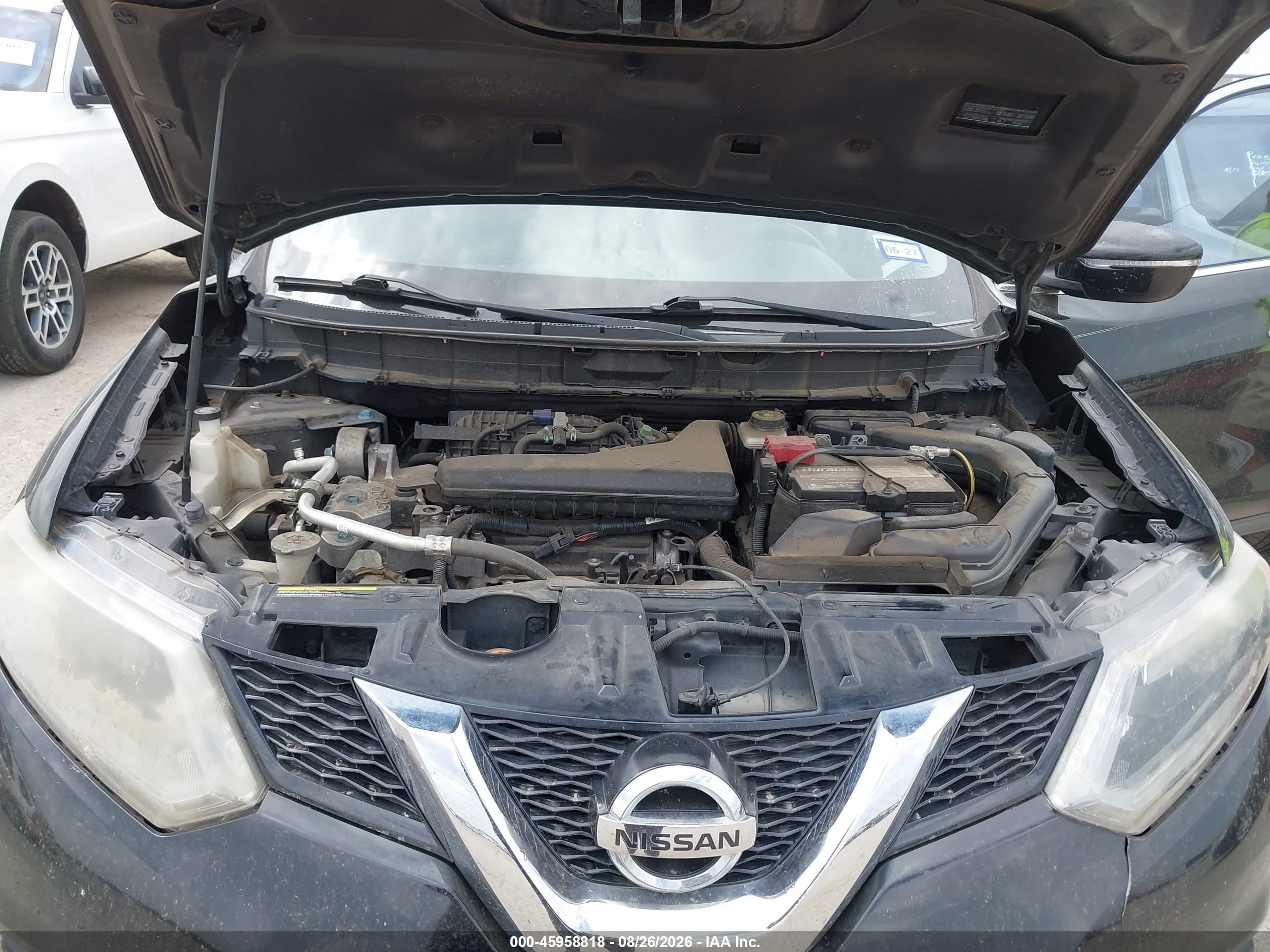 2015 Nissan Rogue S Черный vin: KNMAT2MT4FP585371