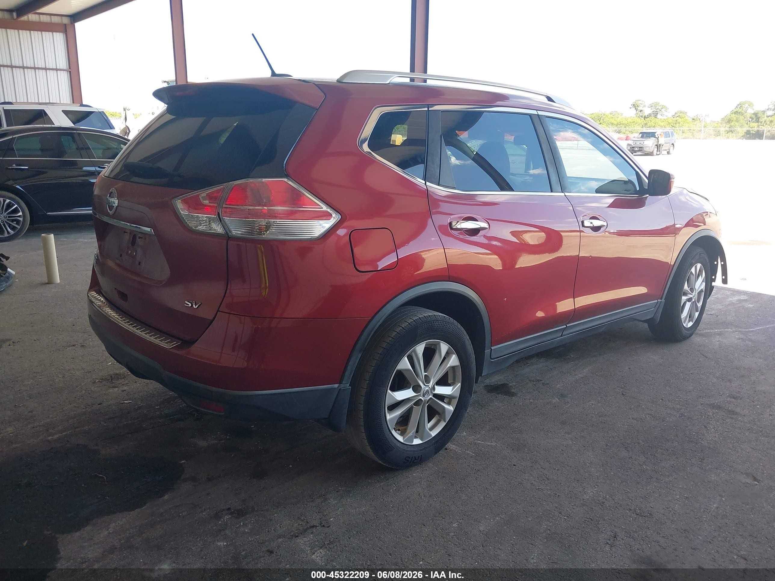 2016 Nissan Rogue Sv Red vin: KNMAT2MT4GP631895