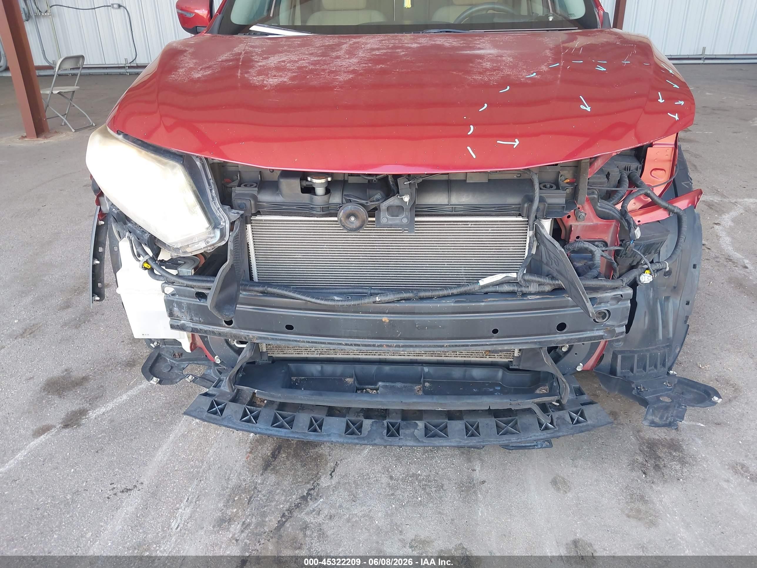 2016 Nissan Rogue Sv Red vin: KNMAT2MT4GP631895