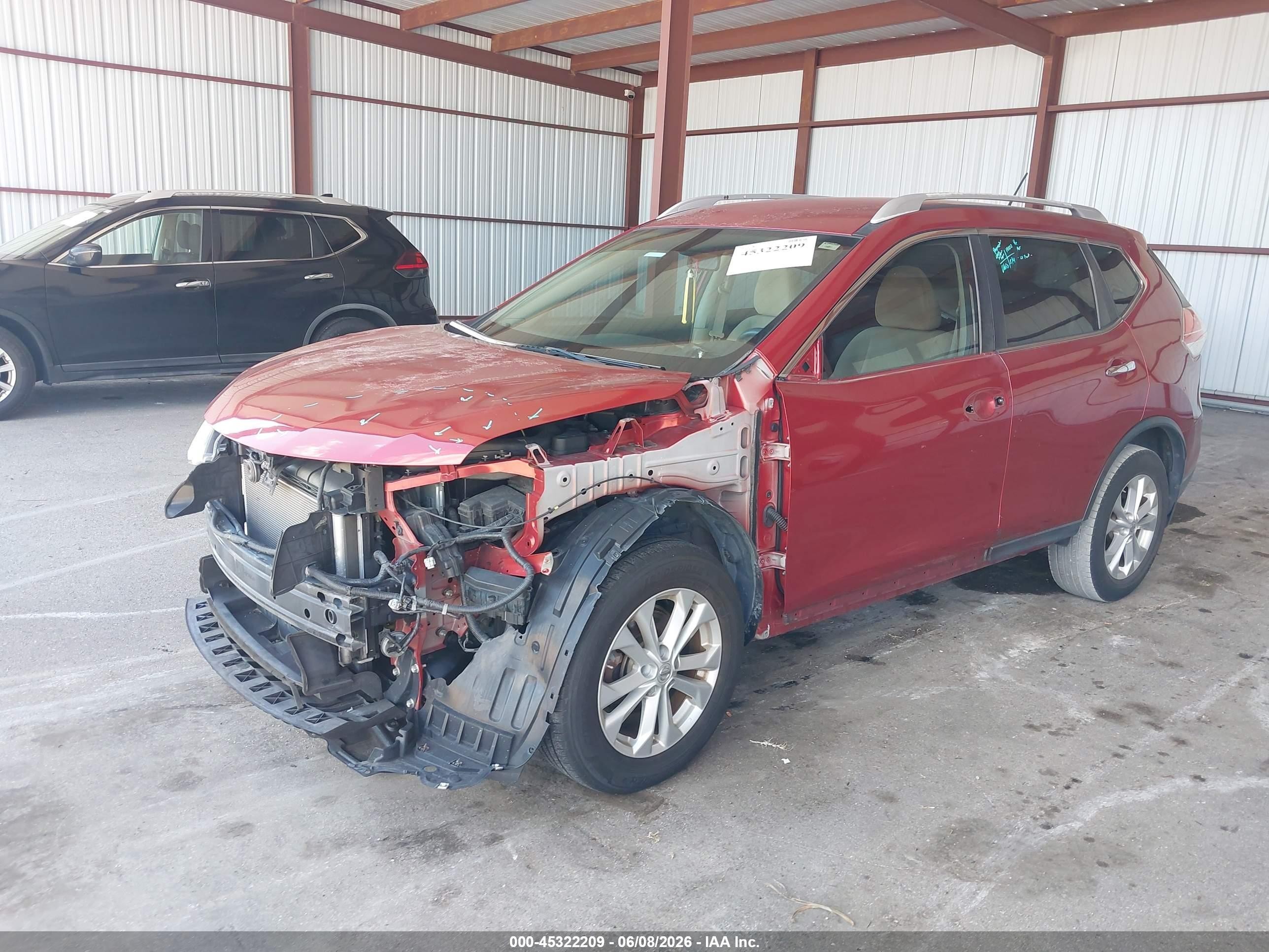 2016 Nissan Rogue Sv Red vin: KNMAT2MT4GP631895