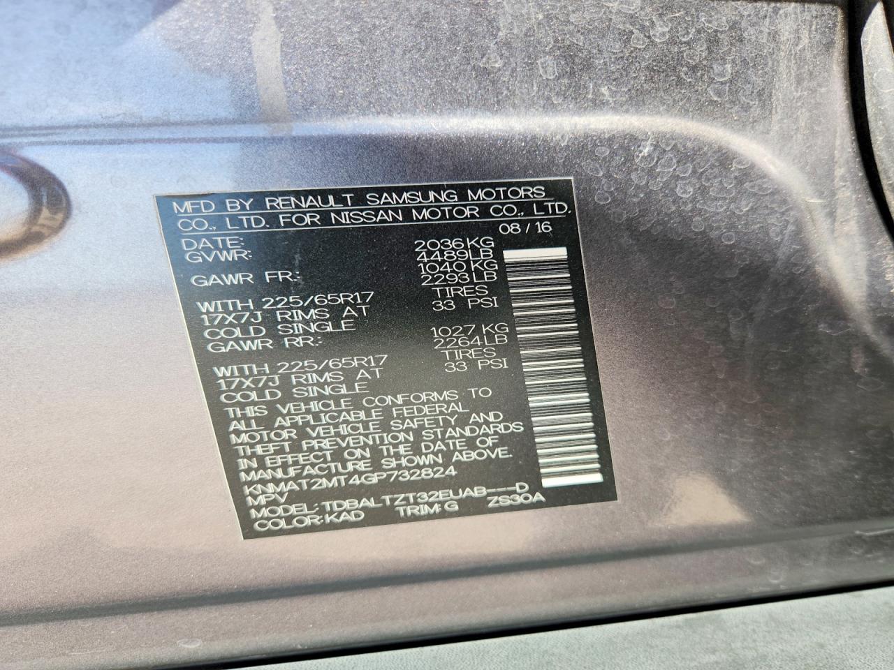 2016 Nissan Rogue Sv Серебряный vin: KNMAT2MT4GP732824