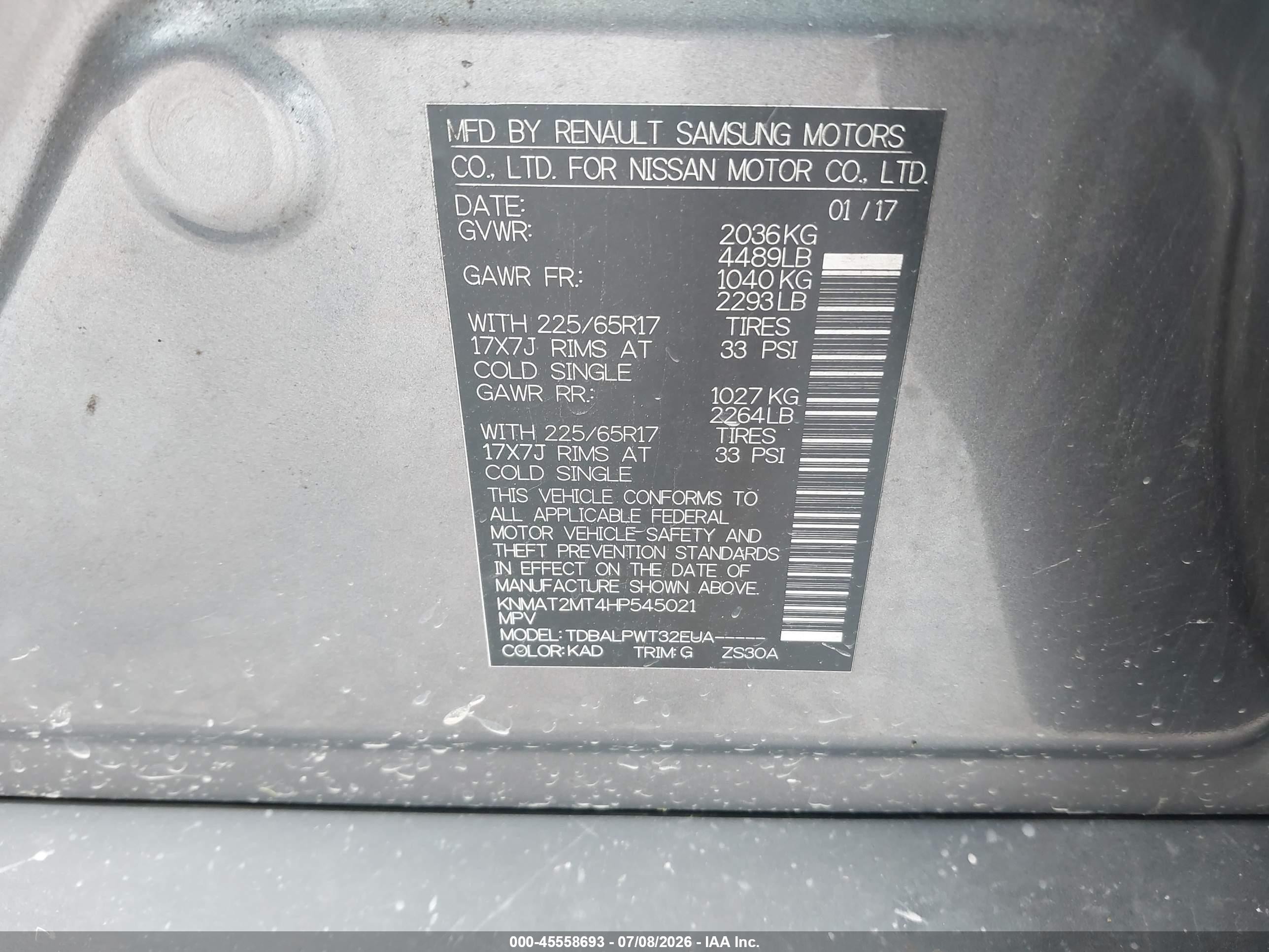 2017 Nissan Rogue S Gray vin: KNMAT2MT4HP545021