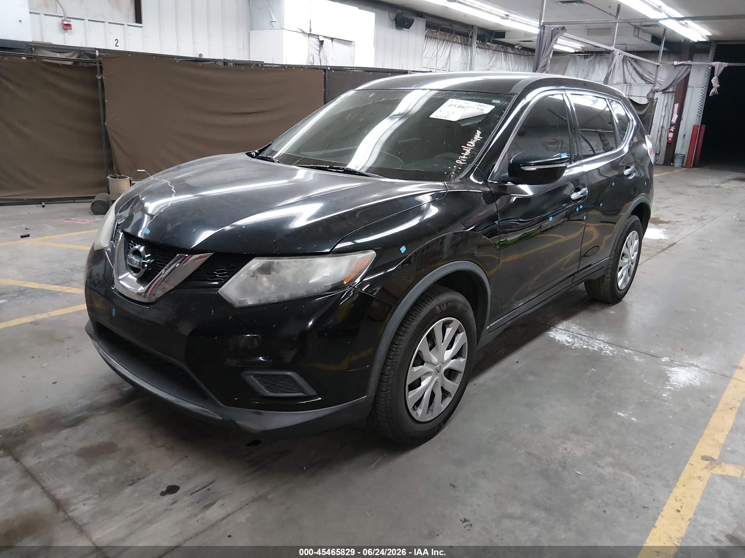 2015 Nissan Rogue S Черный vin: KNMAT2MT5FP503275