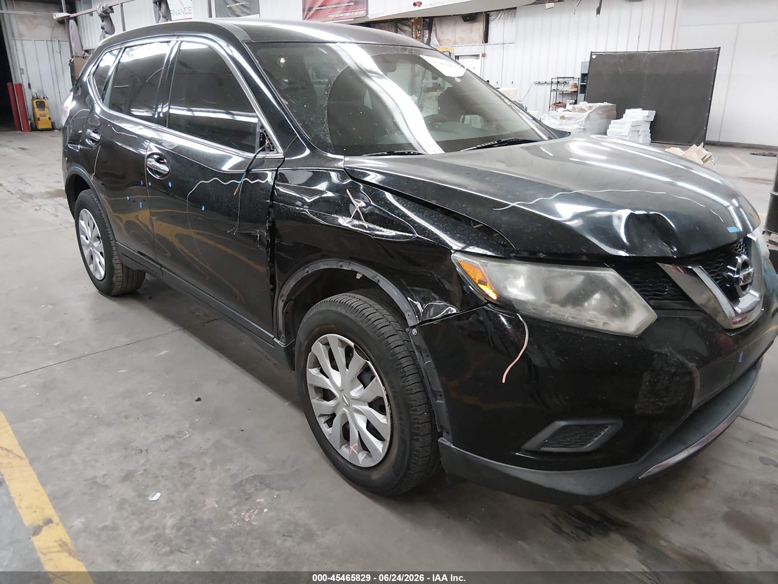 2015 Nissan Rogue S Черный vin: KNMAT2MT5FP503275