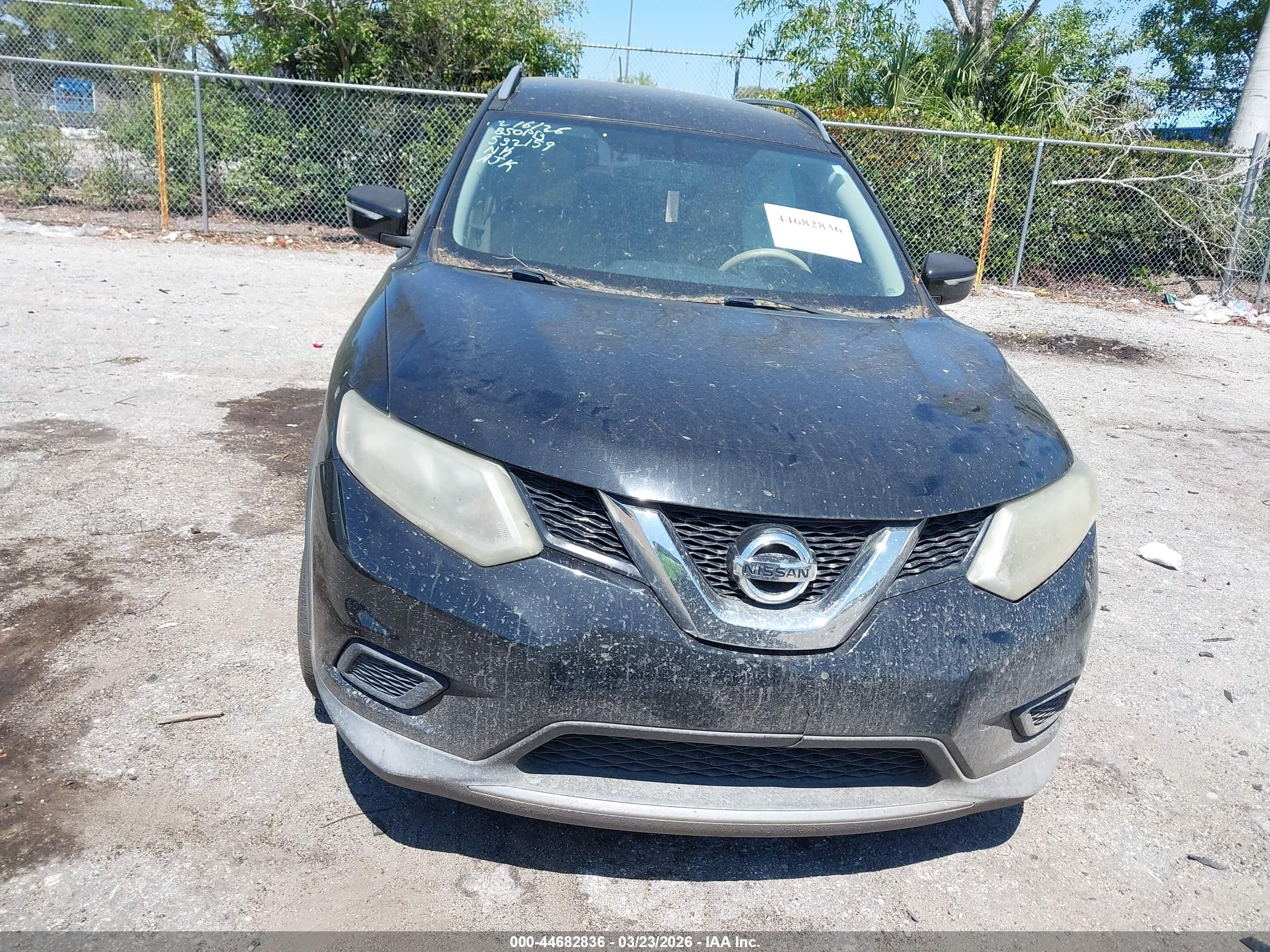 2015 Nissan Rogue S Черный vin: KNMAT2MT5FP532159