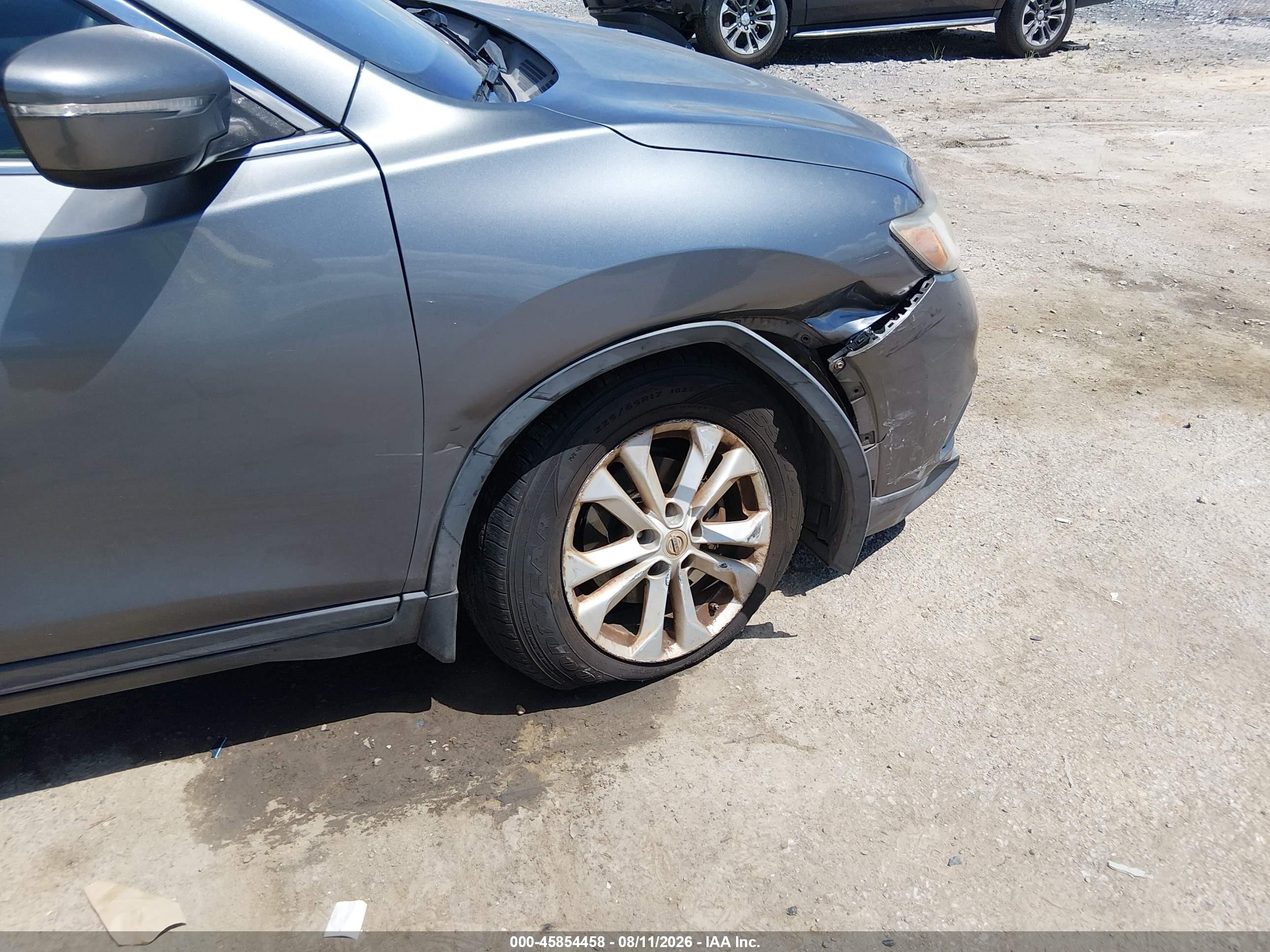 2015 Nissan Rogue Sv Gray vin: KNMAT2MT5FP533330