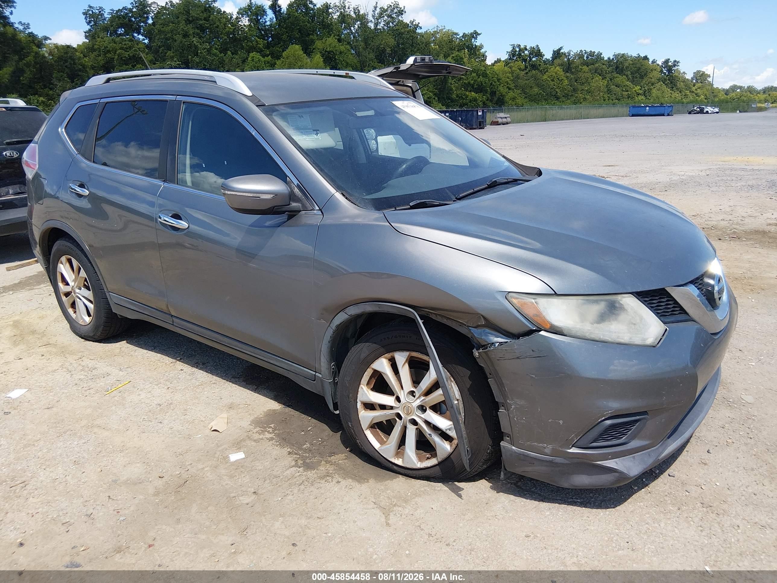 2015 Nissan Rogue Sv Gray vin: KNMAT2MT5FP533330