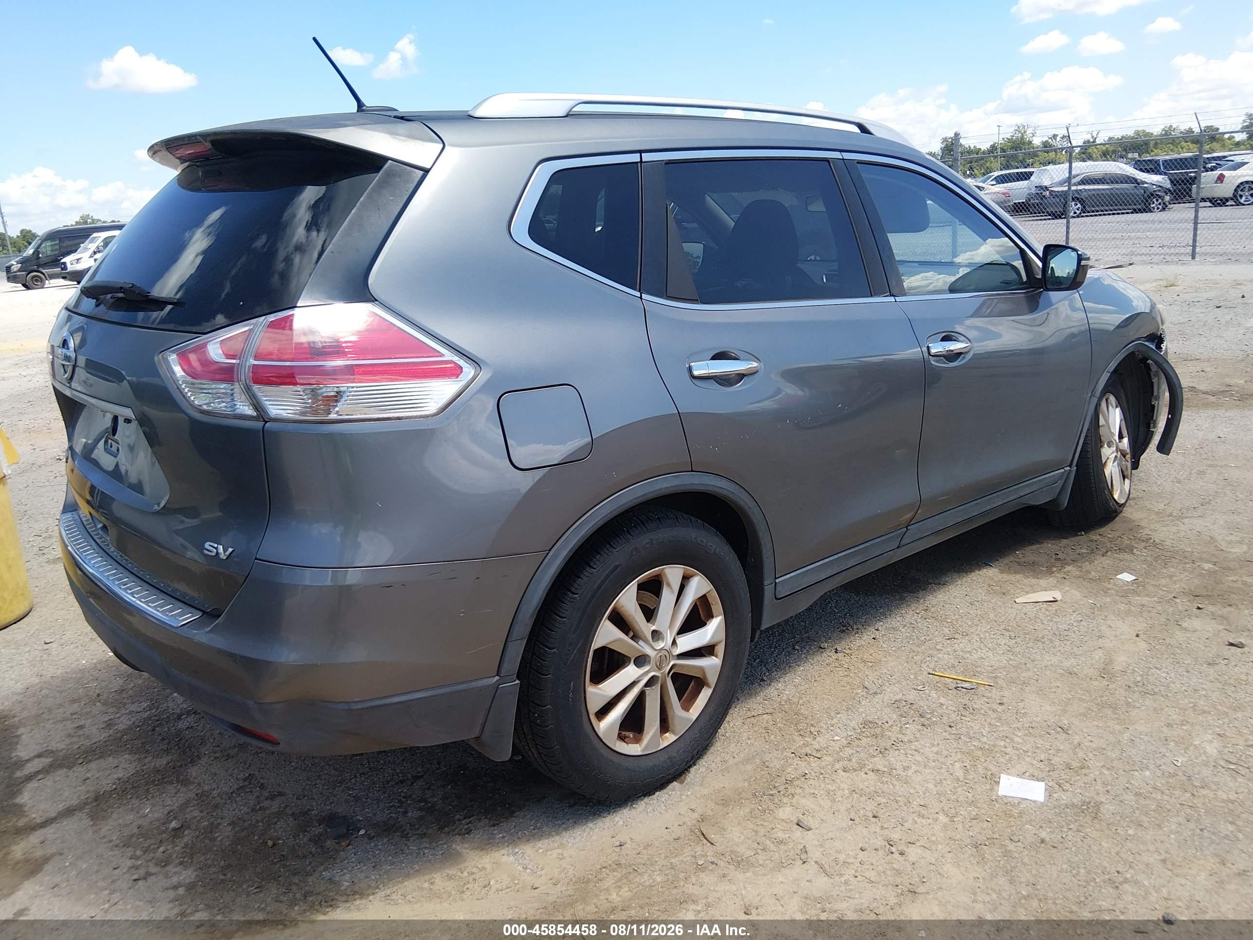 2015 Nissan Rogue Sv Gray vin: KNMAT2MT5FP533330