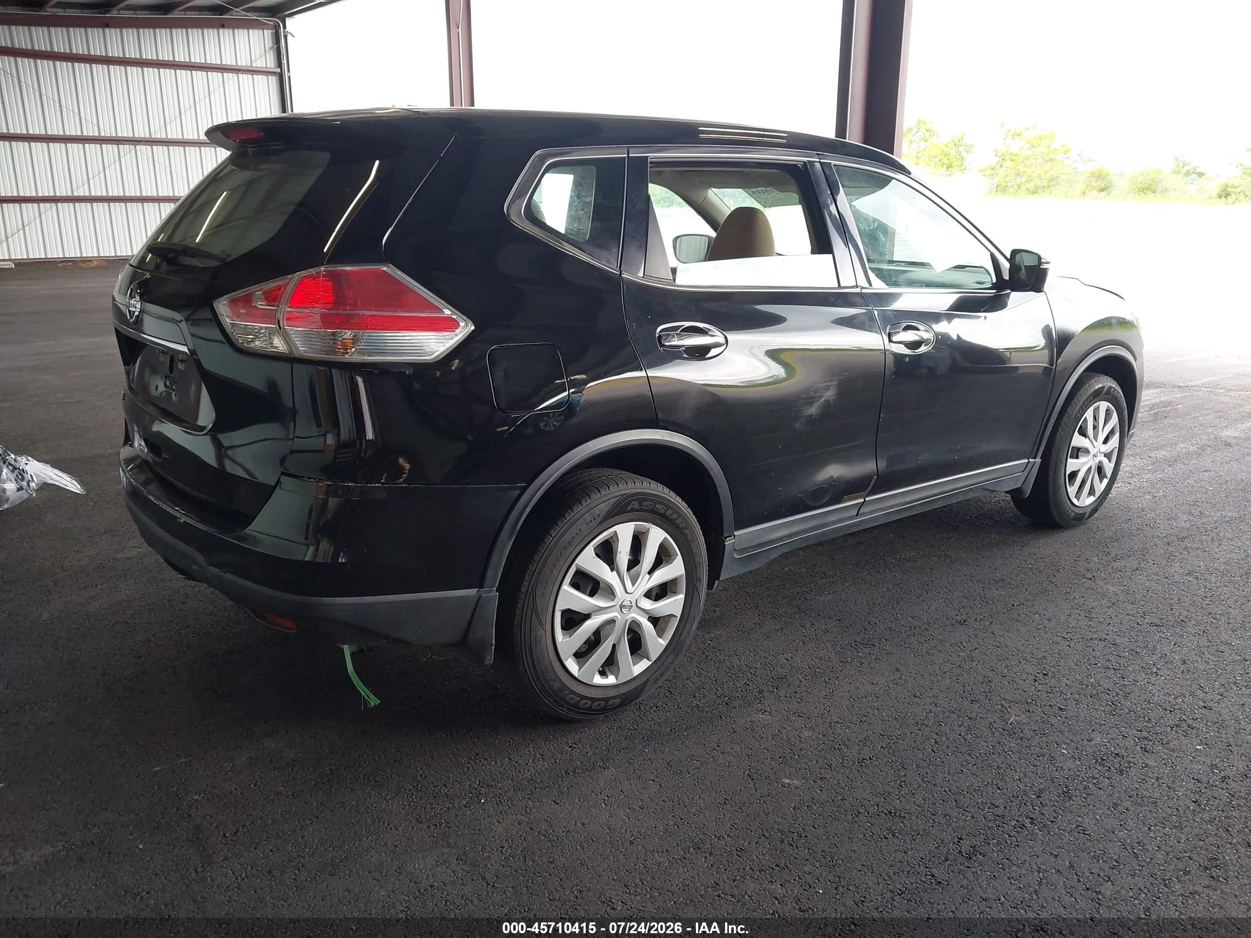 2015 Nissan Rogue S Black vin: KNMAT2MT5FP534509