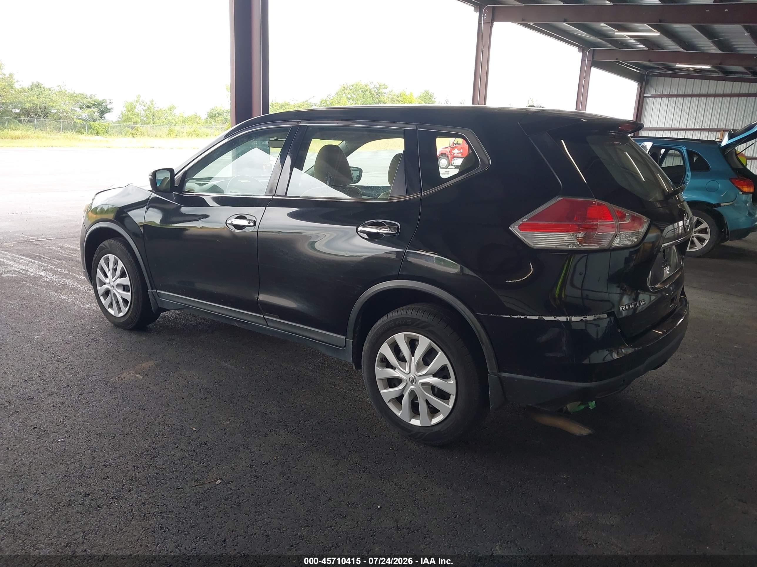 2015 Nissan Rogue S Black vin: KNMAT2MT5FP534509
