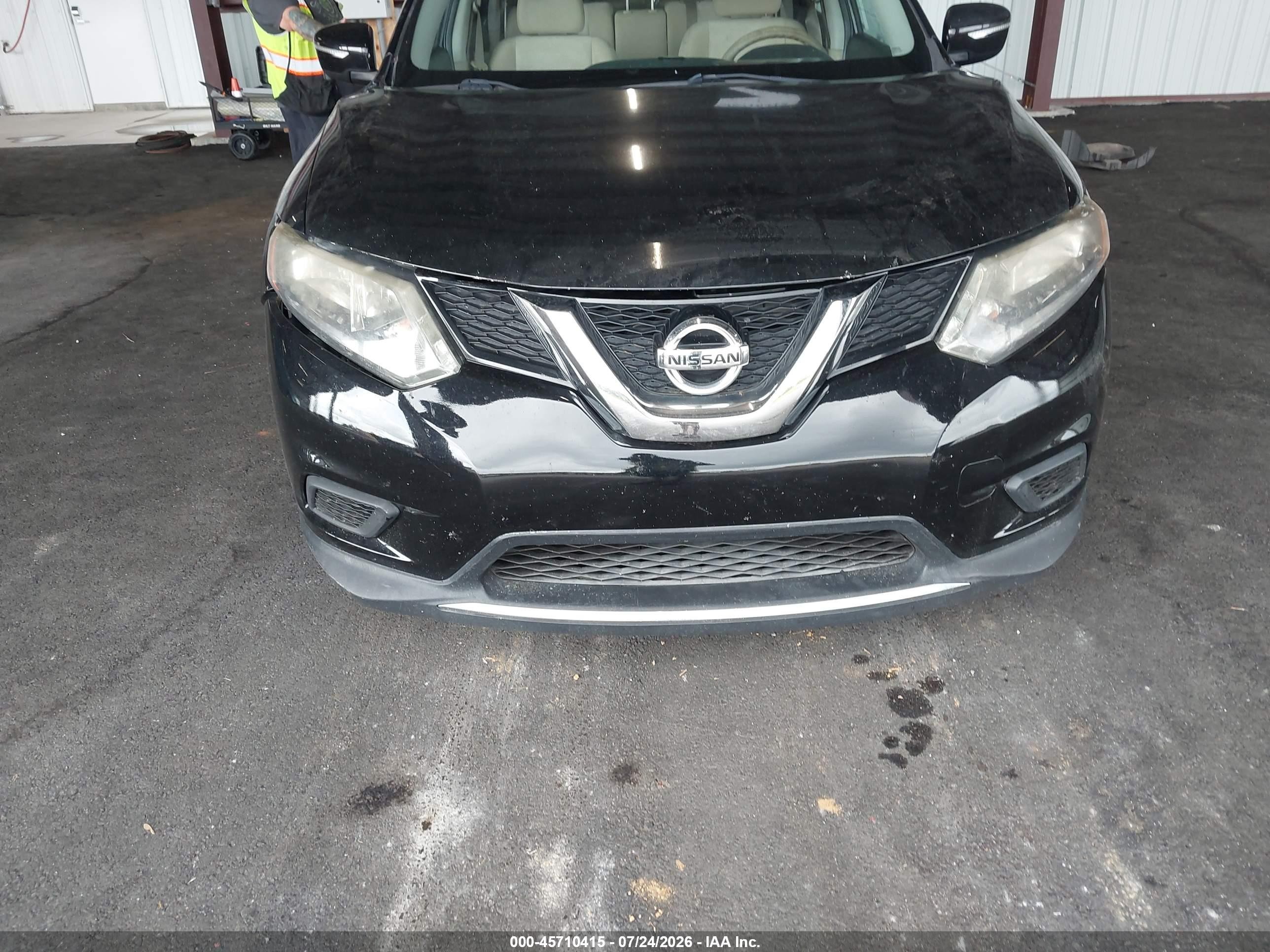 2015 Nissan Rogue S Black vin: KNMAT2MT5FP534509