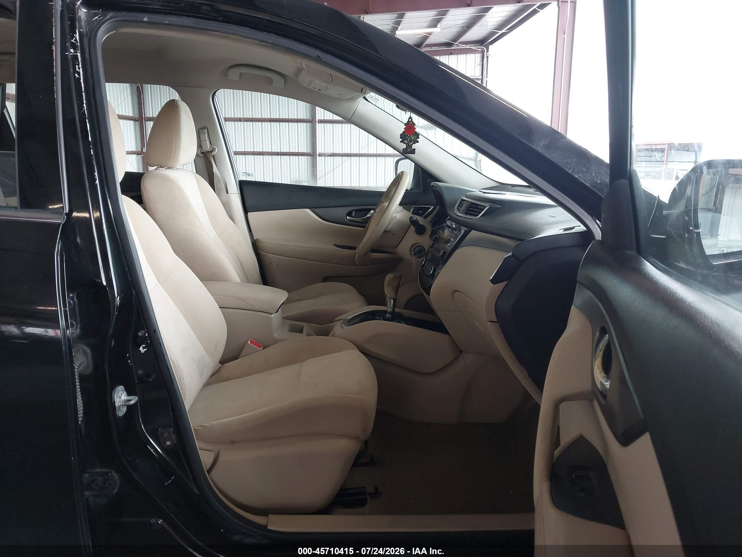 2015 Nissan Rogue S Black vin: KNMAT2MT5FP534509