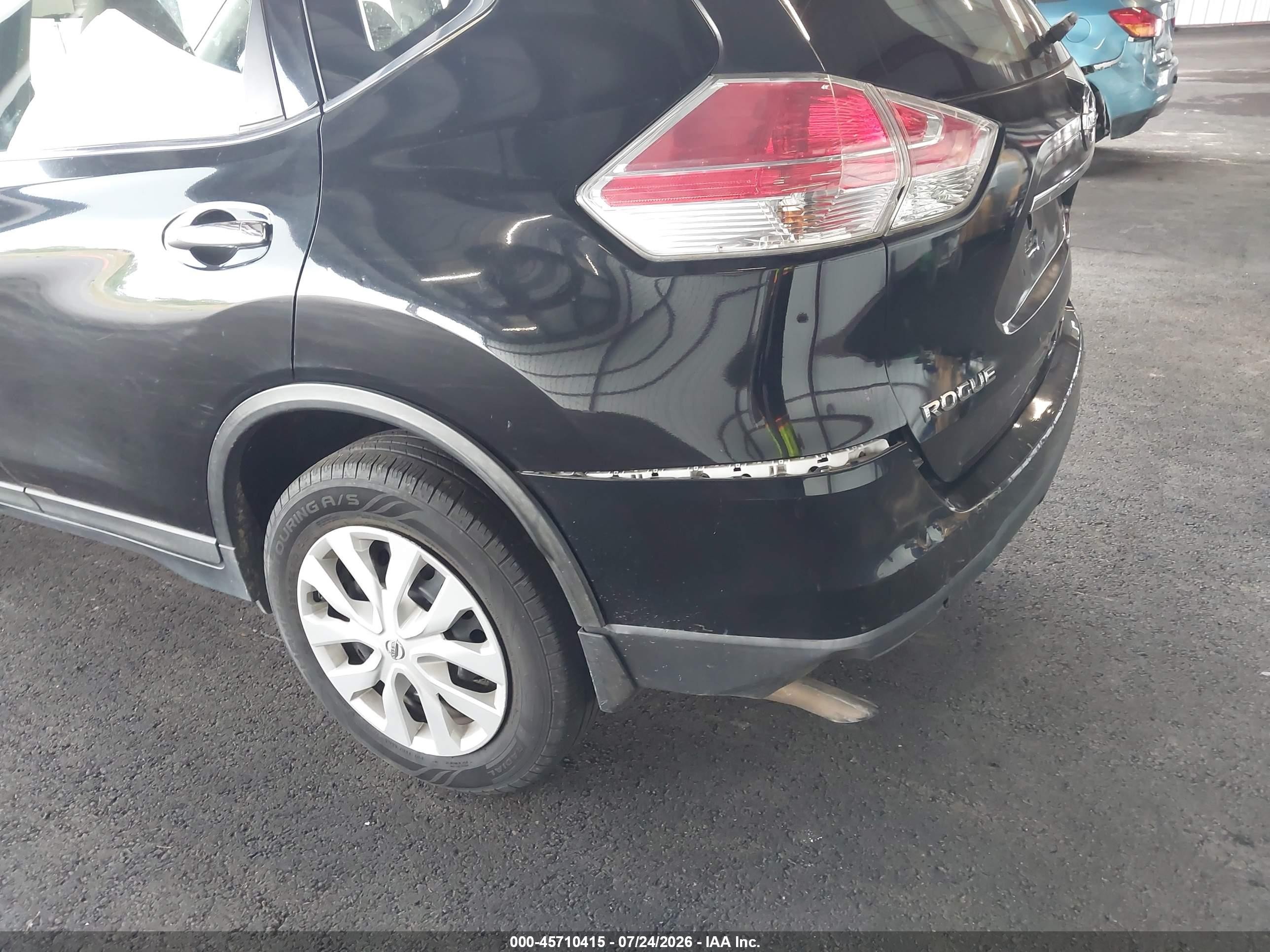 2015 Nissan Rogue S Black vin: KNMAT2MT5FP534509