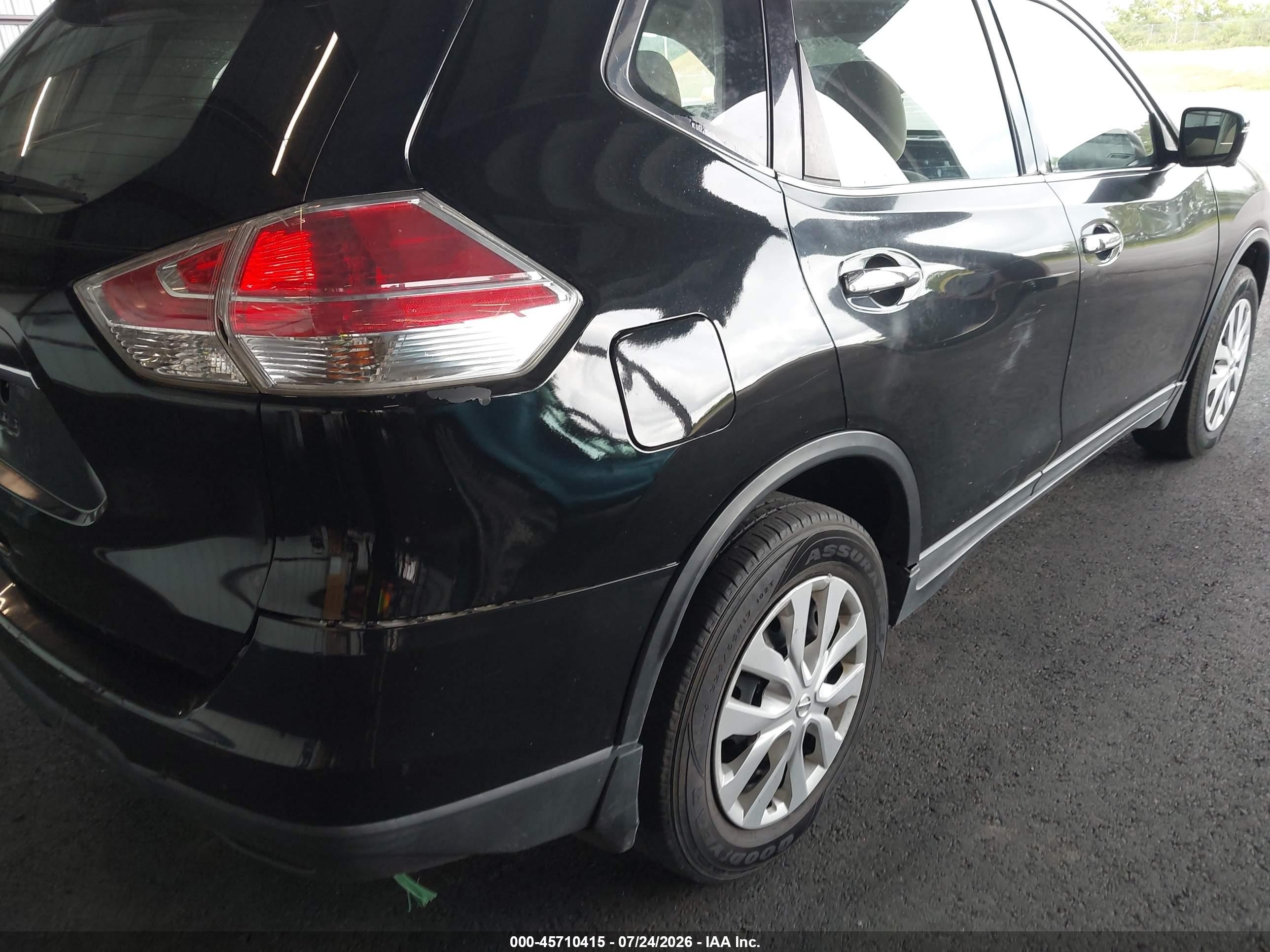 2015 Nissan Rogue S Black vin: KNMAT2MT5FP534509
