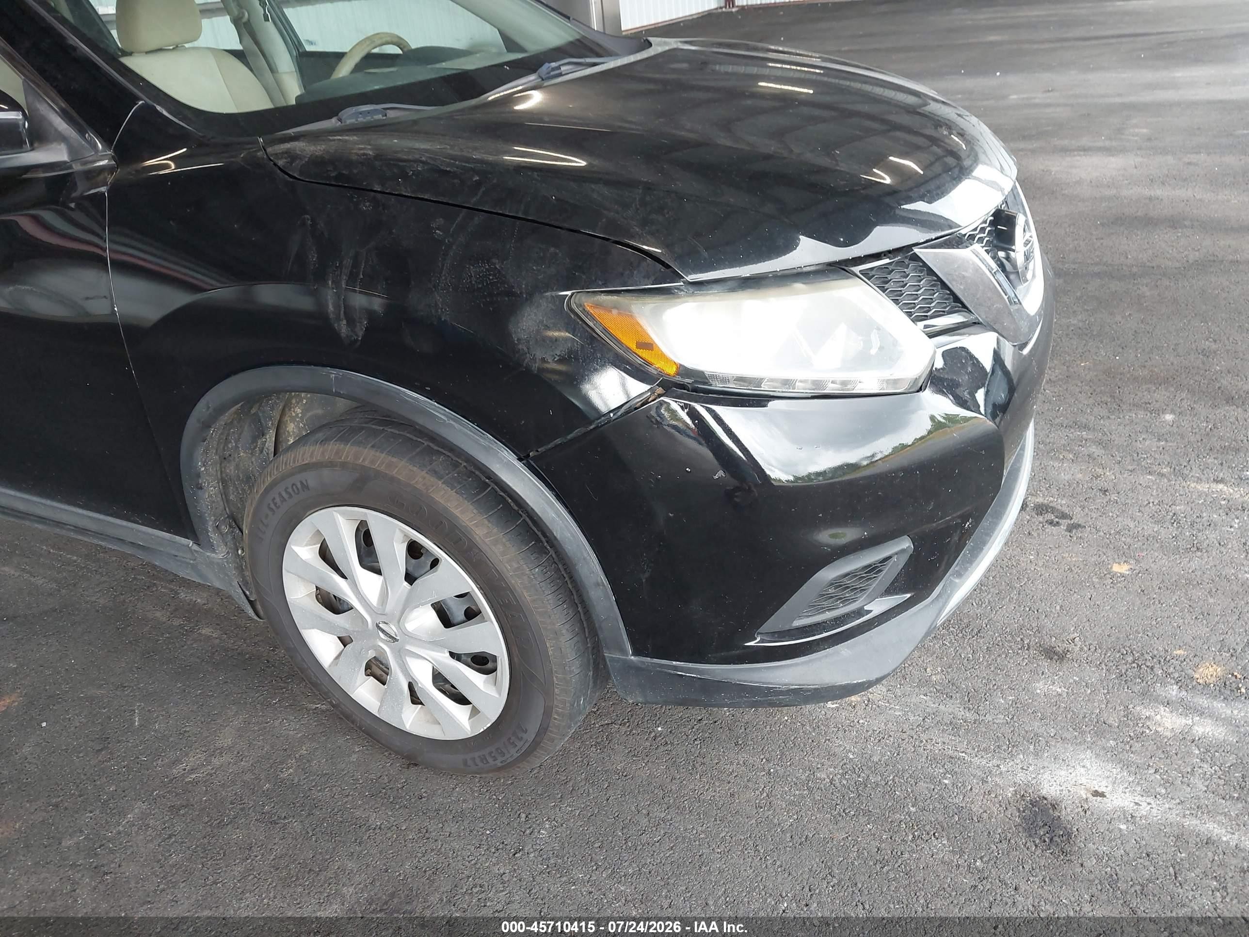 2015 Nissan Rogue S Black vin: KNMAT2MT5FP534509