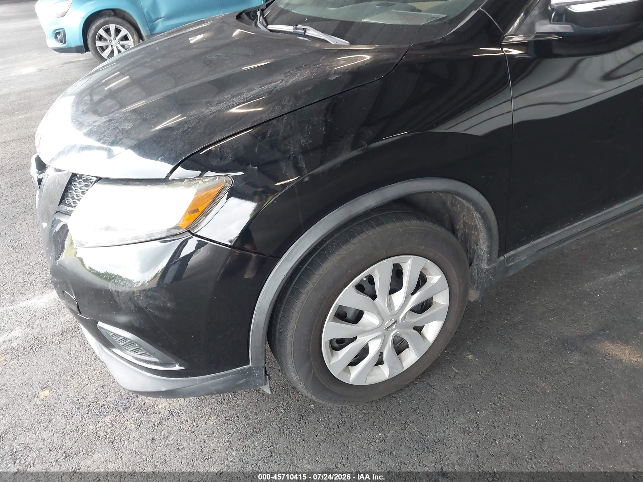 2015 Nissan Rogue S Black vin: KNMAT2MT5FP534509