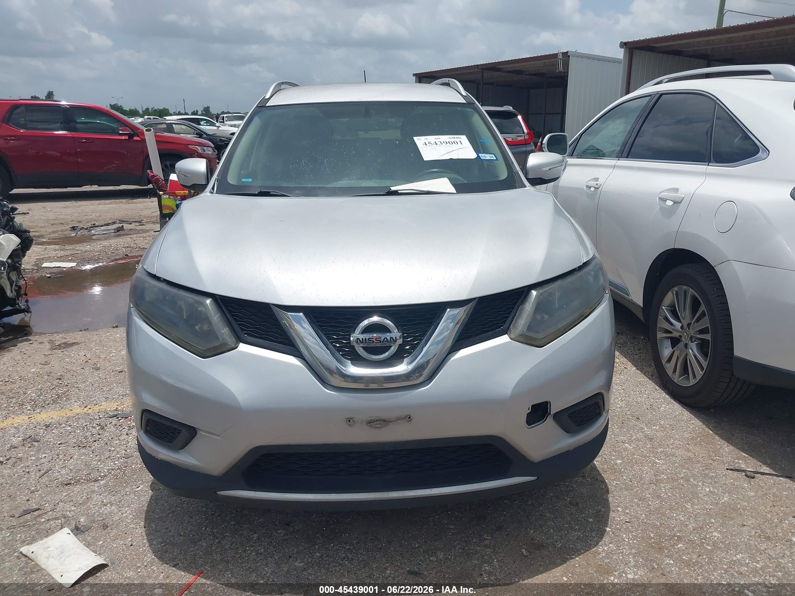 2015 Nissan Rogue Sv Gray vin: KNMAT2MT5FP548670