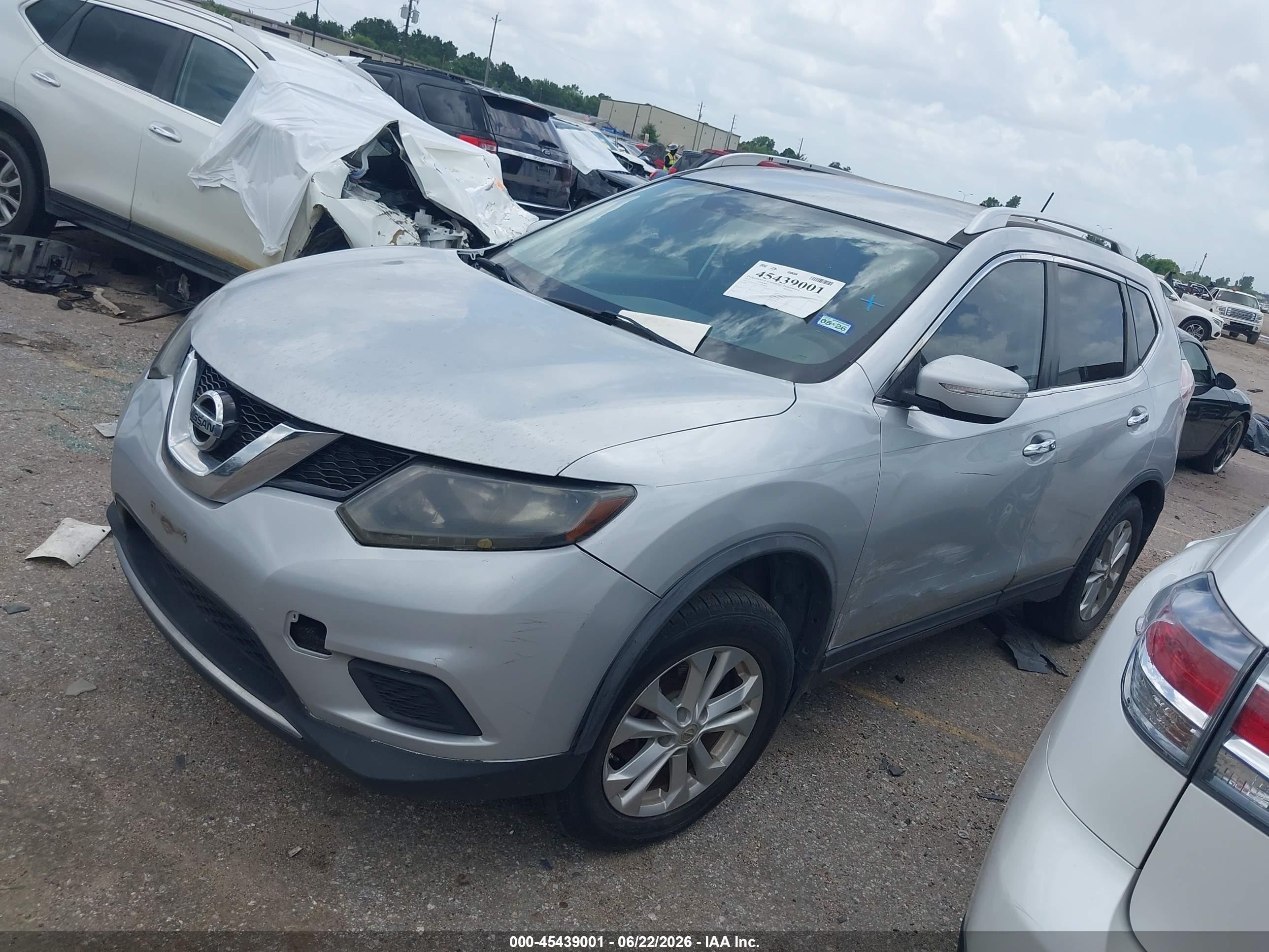 2015 Nissan Rogue Sv Gray vin: KNMAT2MT5FP548670