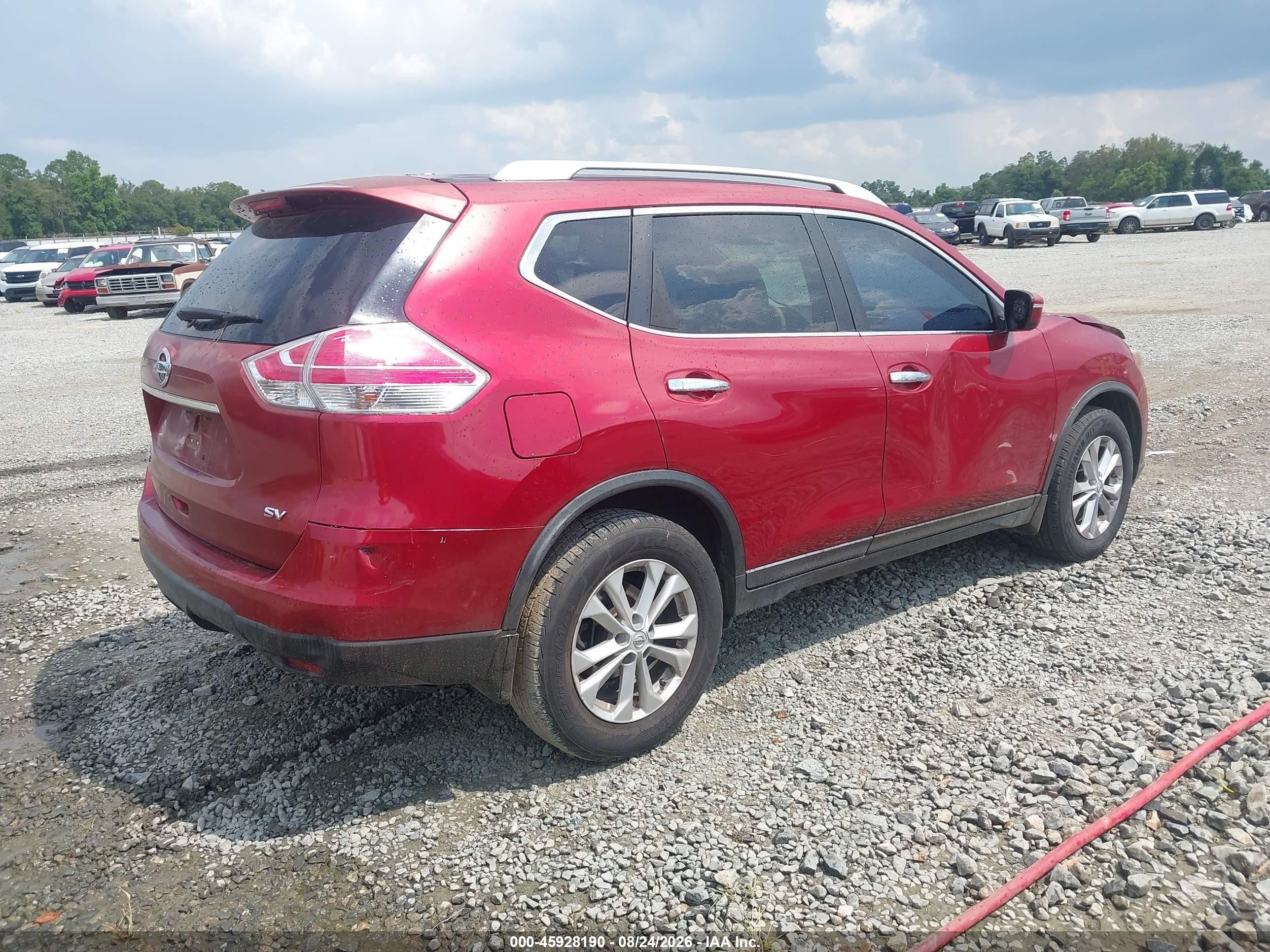 2015 Nissan Rogue Sv Maroon vin: KNMAT2MT5FP549320