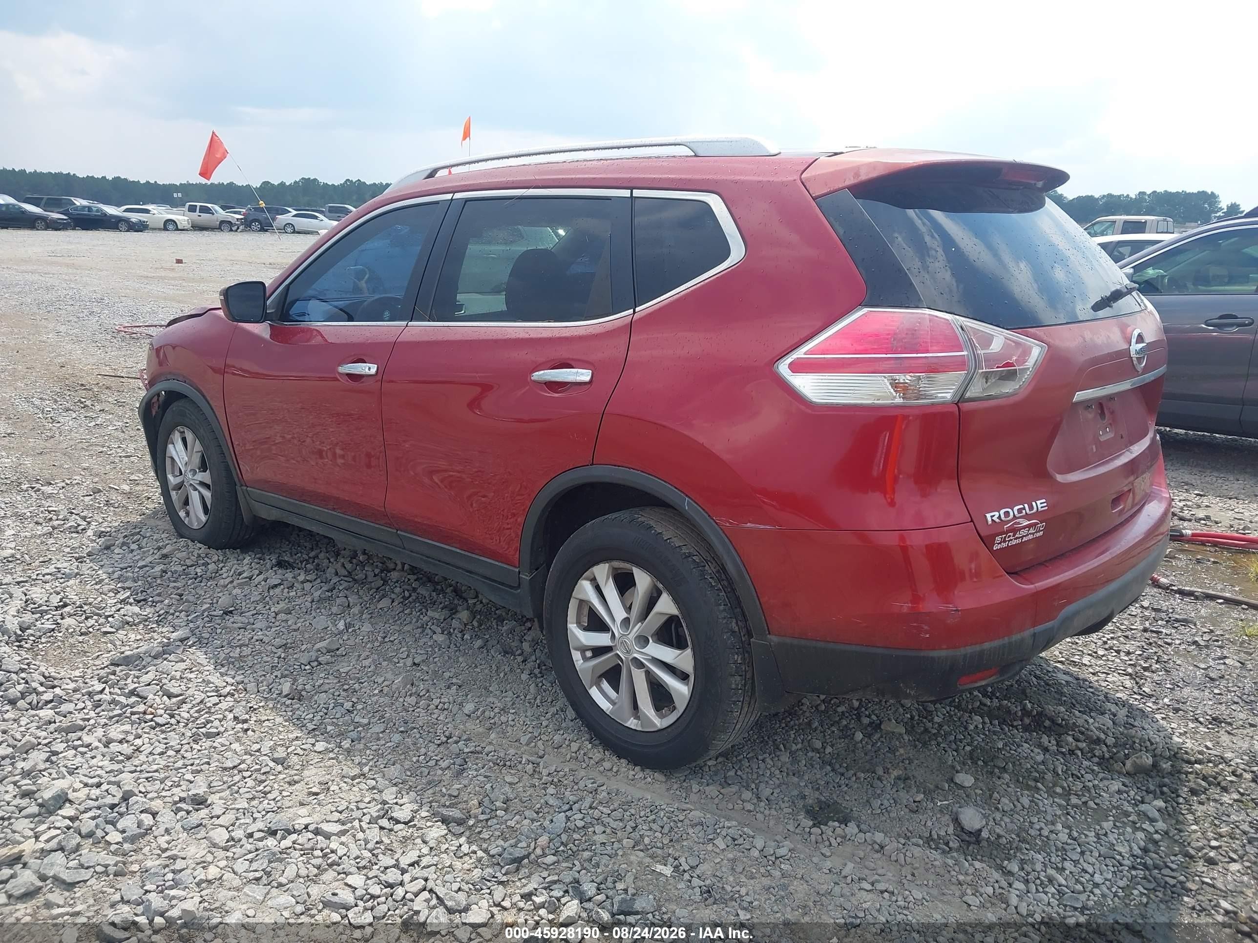 2015 Nissan Rogue Sv Maroon vin: KNMAT2MT5FP549320