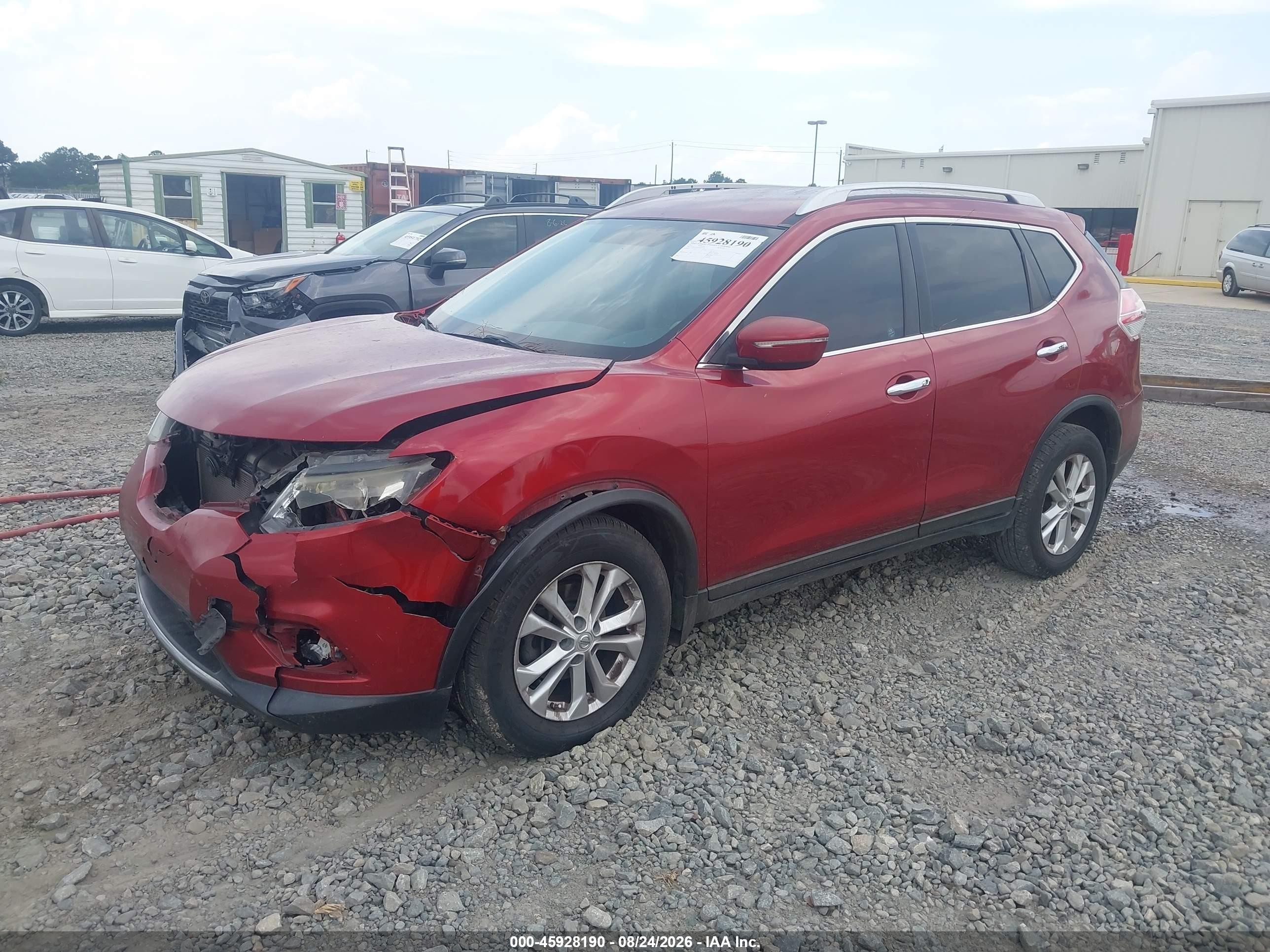2015 Nissan Rogue Sv Maroon vin: KNMAT2MT5FP549320