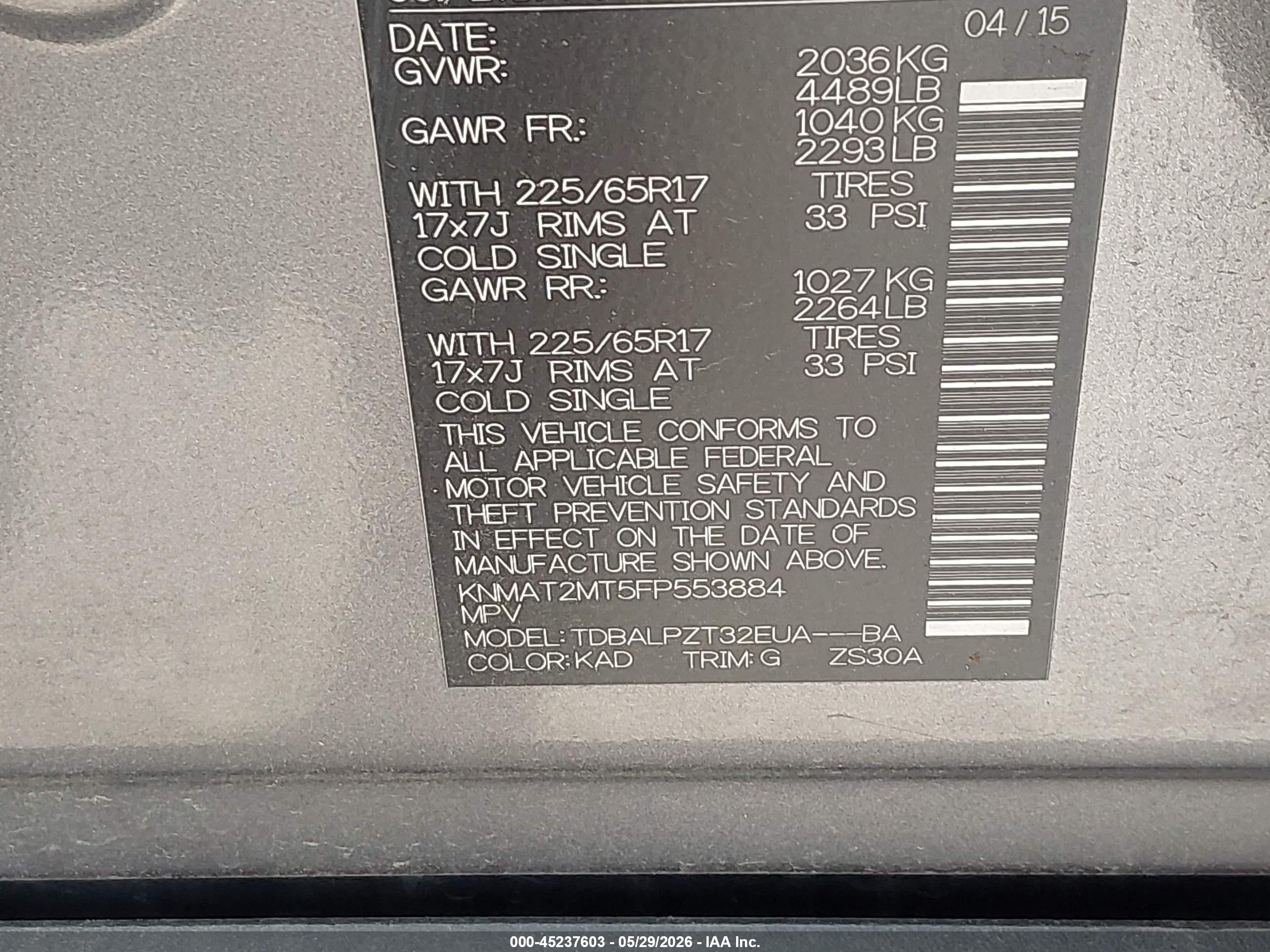 2015 Nissan Rogue S Gray vin: KNMAT2MT5FP553884