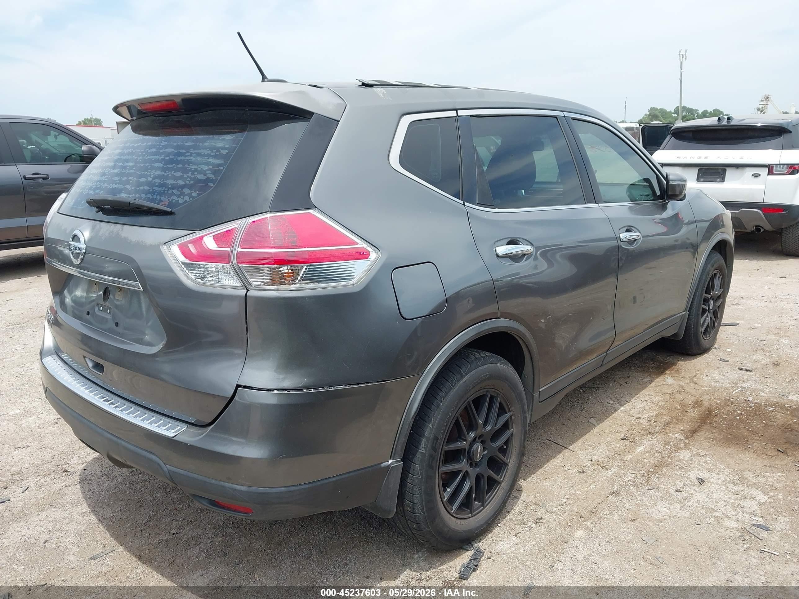 2015 Nissan Rogue S Gray vin: KNMAT2MT5FP553884