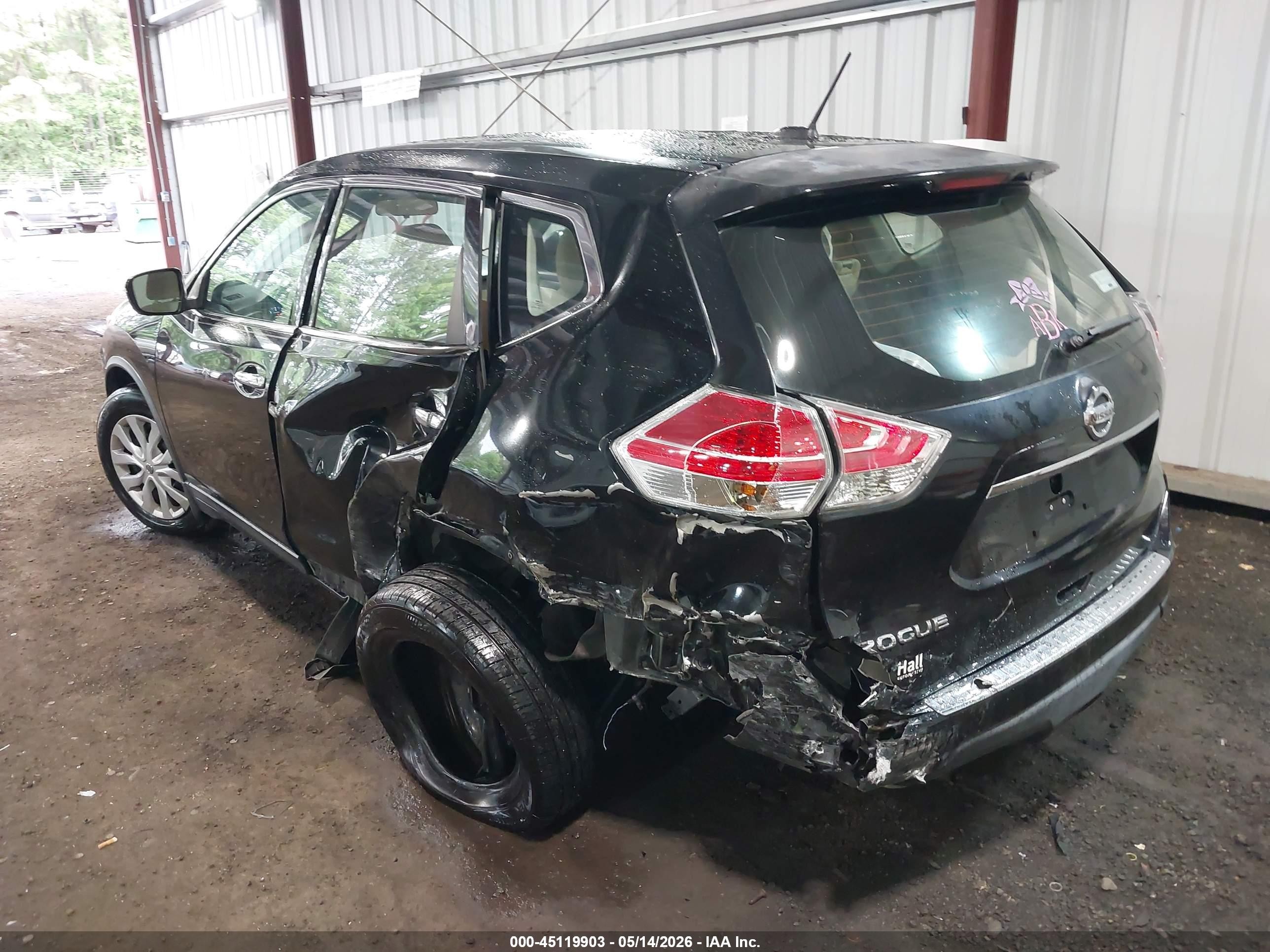 2015 Nissan Rogue S Black vin: KNMAT2MT5FP577652