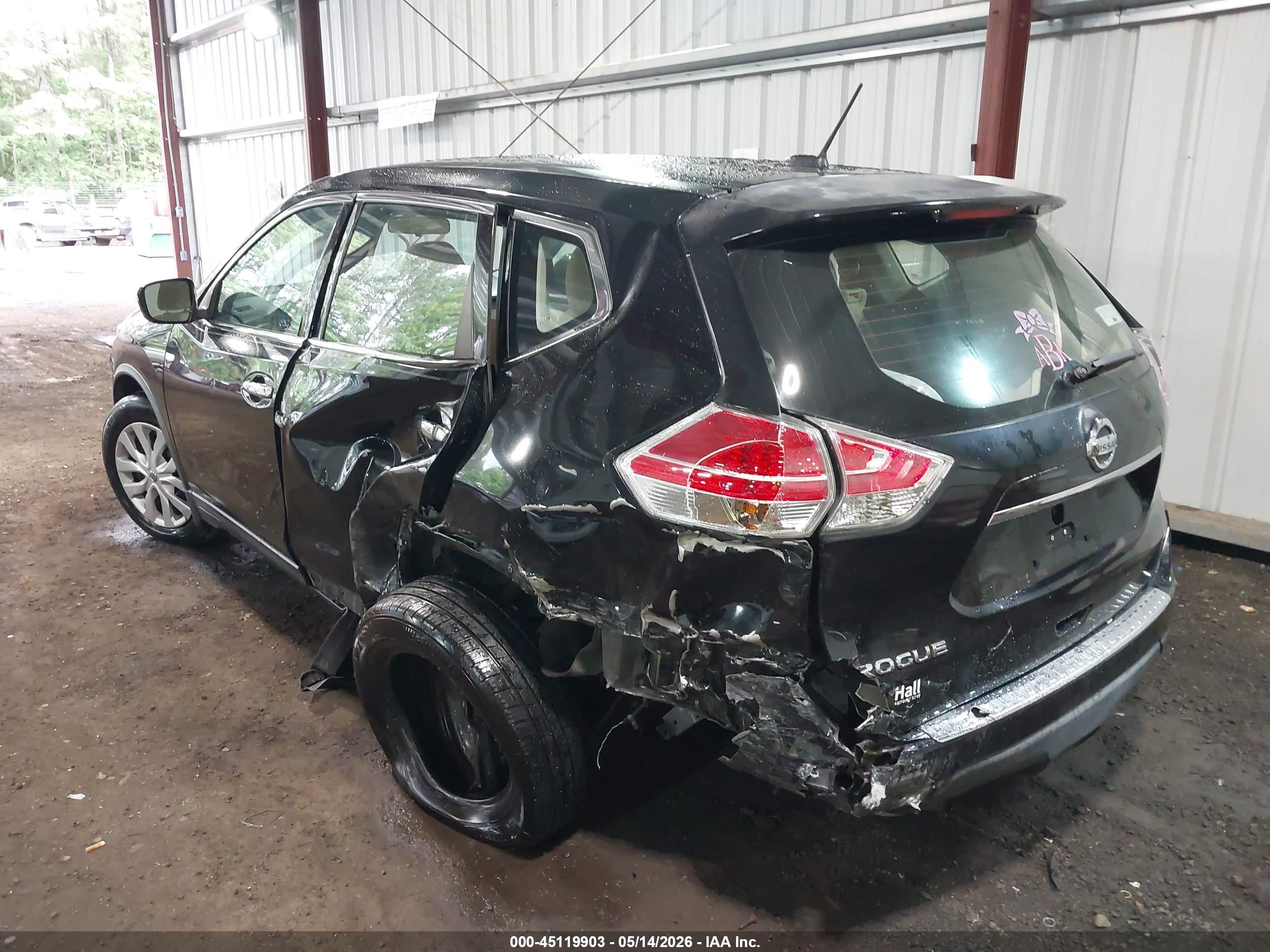 2015 Nissan Rogue S Black vin: KNMAT2MT5FP577652