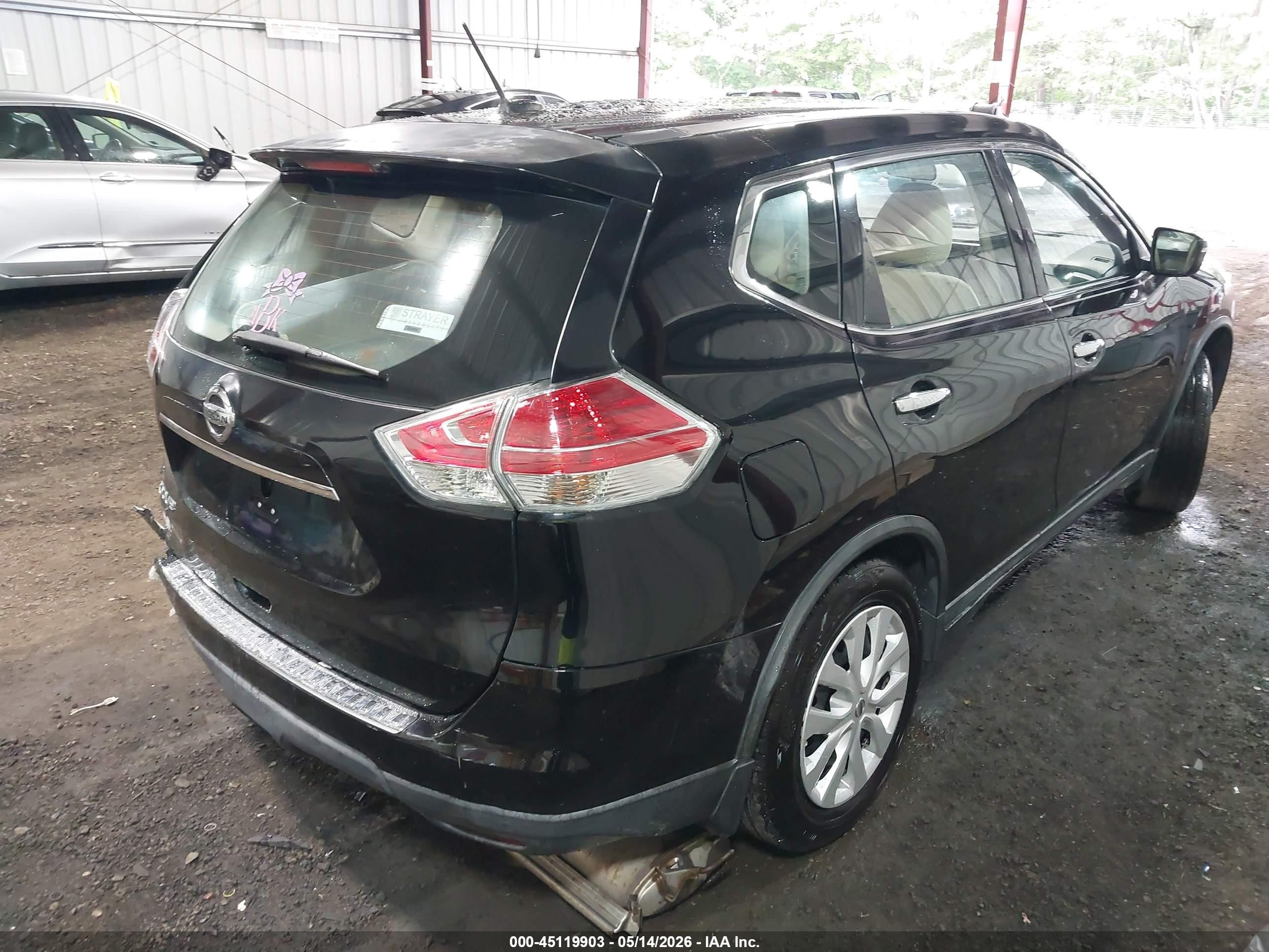 2015 Nissan Rogue S Black vin: KNMAT2MT5FP577652