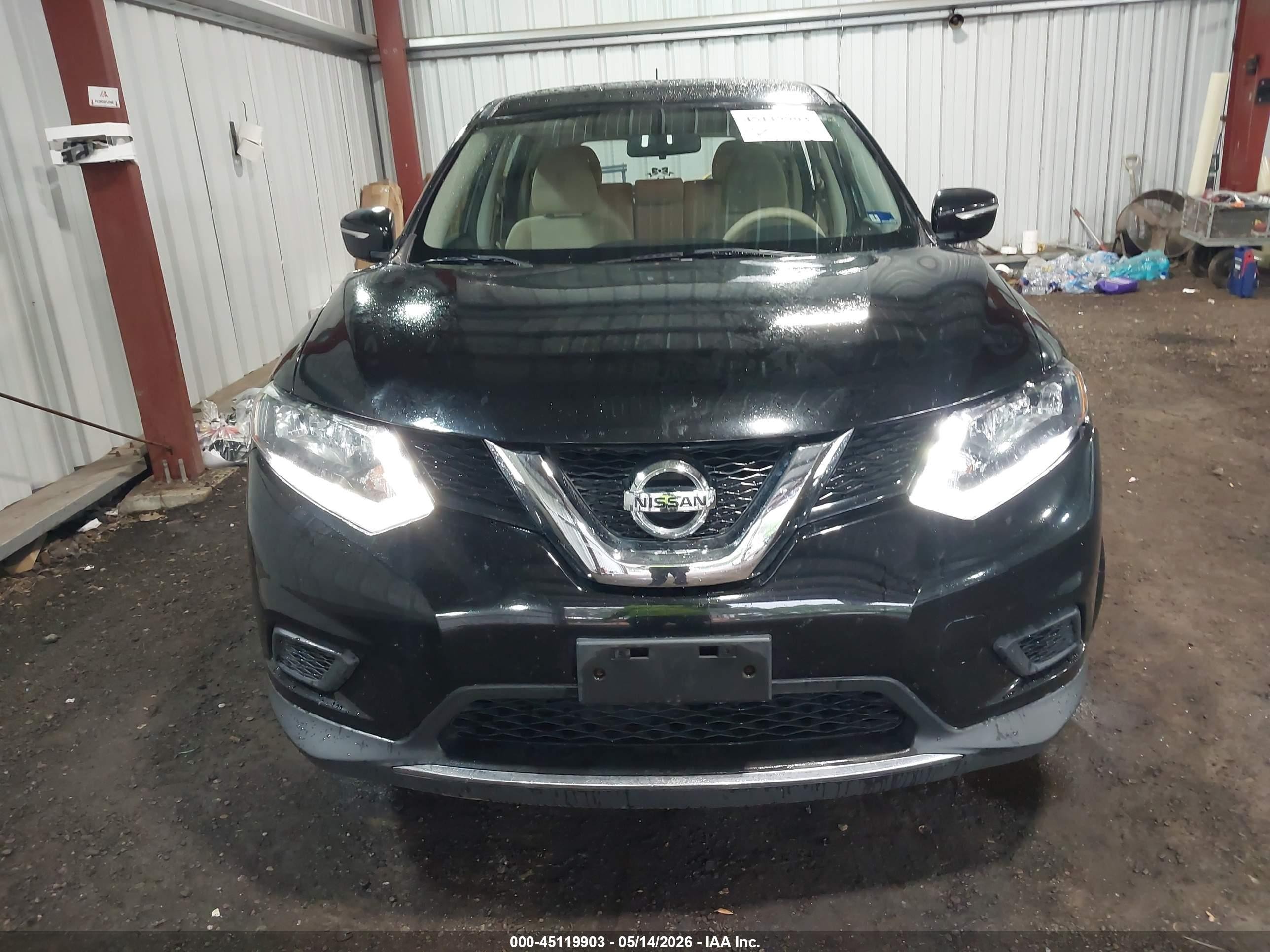 2015 Nissan Rogue S Black vin: KNMAT2MT5FP577652