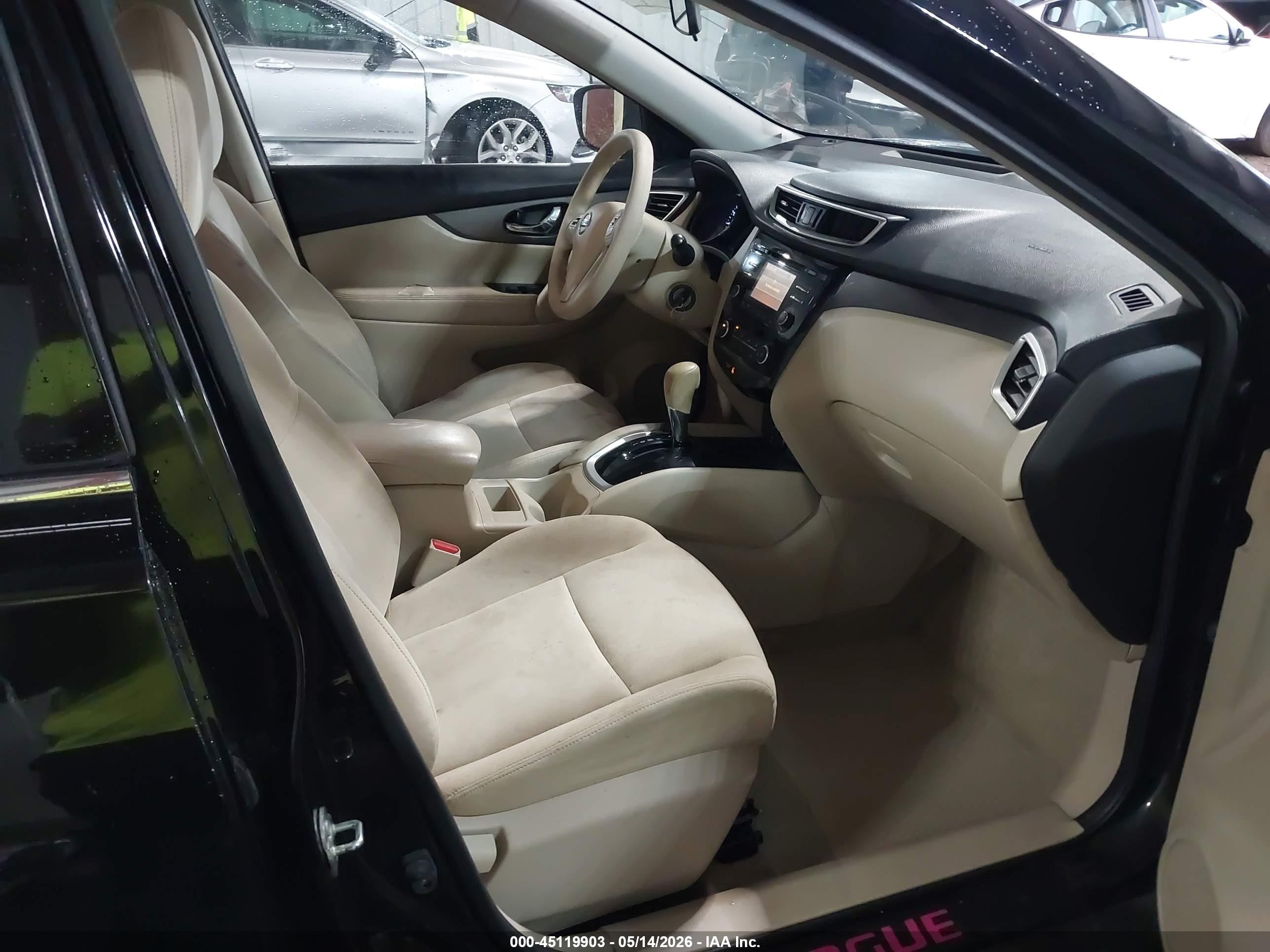 2015 Nissan Rogue S Black vin: KNMAT2MT5FP577652