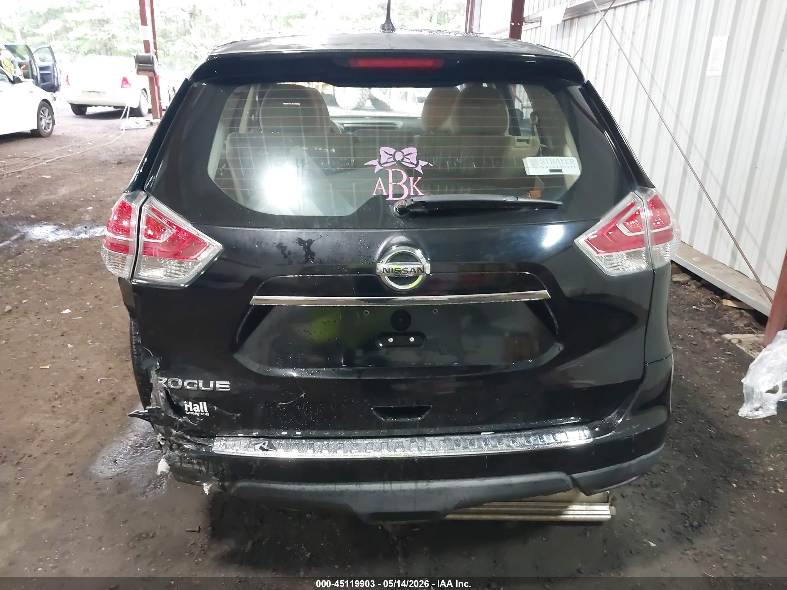 2015 Nissan Rogue S Black vin: KNMAT2MT5FP577652