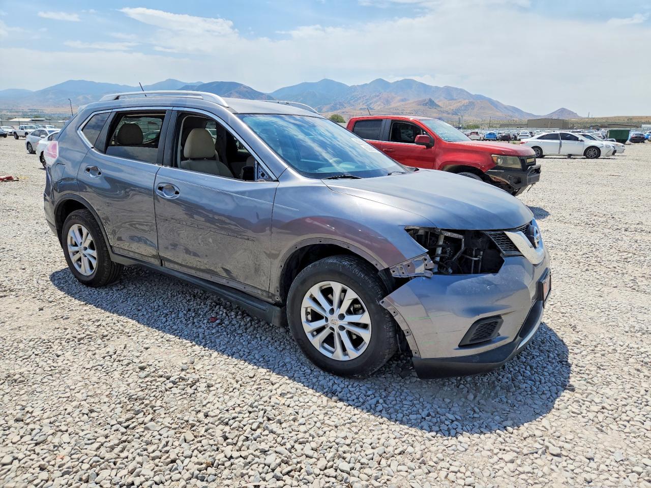 2015 Nissan Rogue Sv Gray vin: KNMAT2MT5FP578090