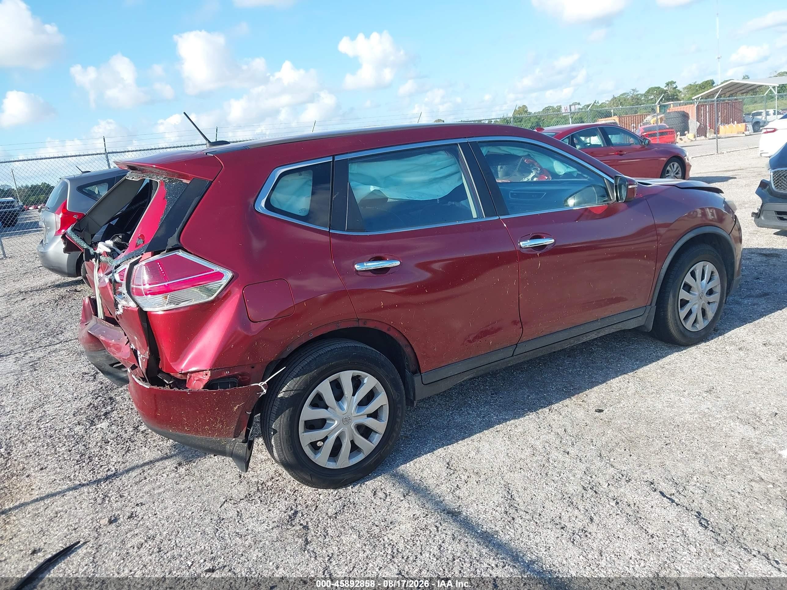 2015 Nissan Rogue S Бордовый vin: KNMAT2MT5FP578509