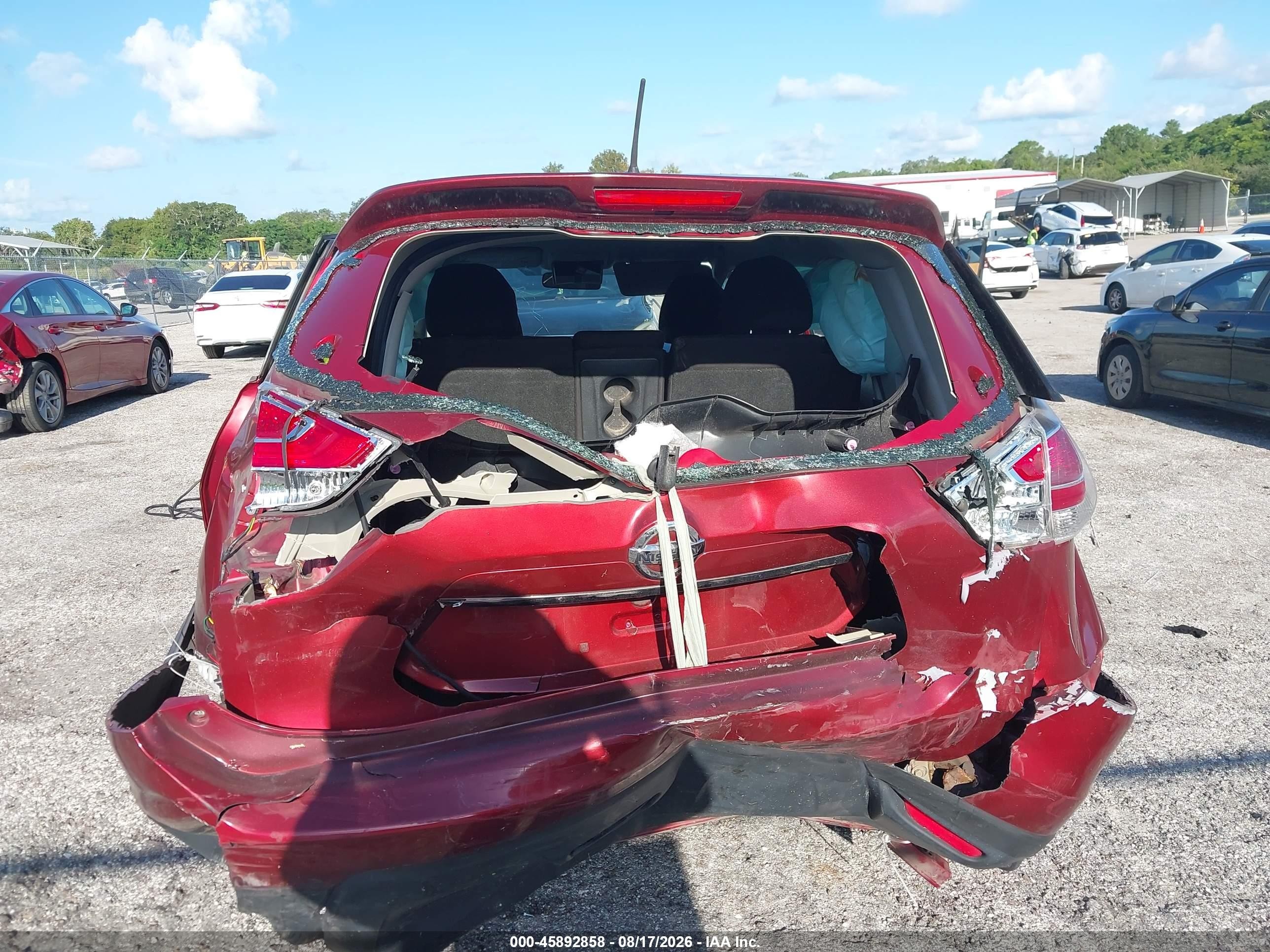 2015 Nissan Rogue S Бордовый vin: KNMAT2MT5FP578509
