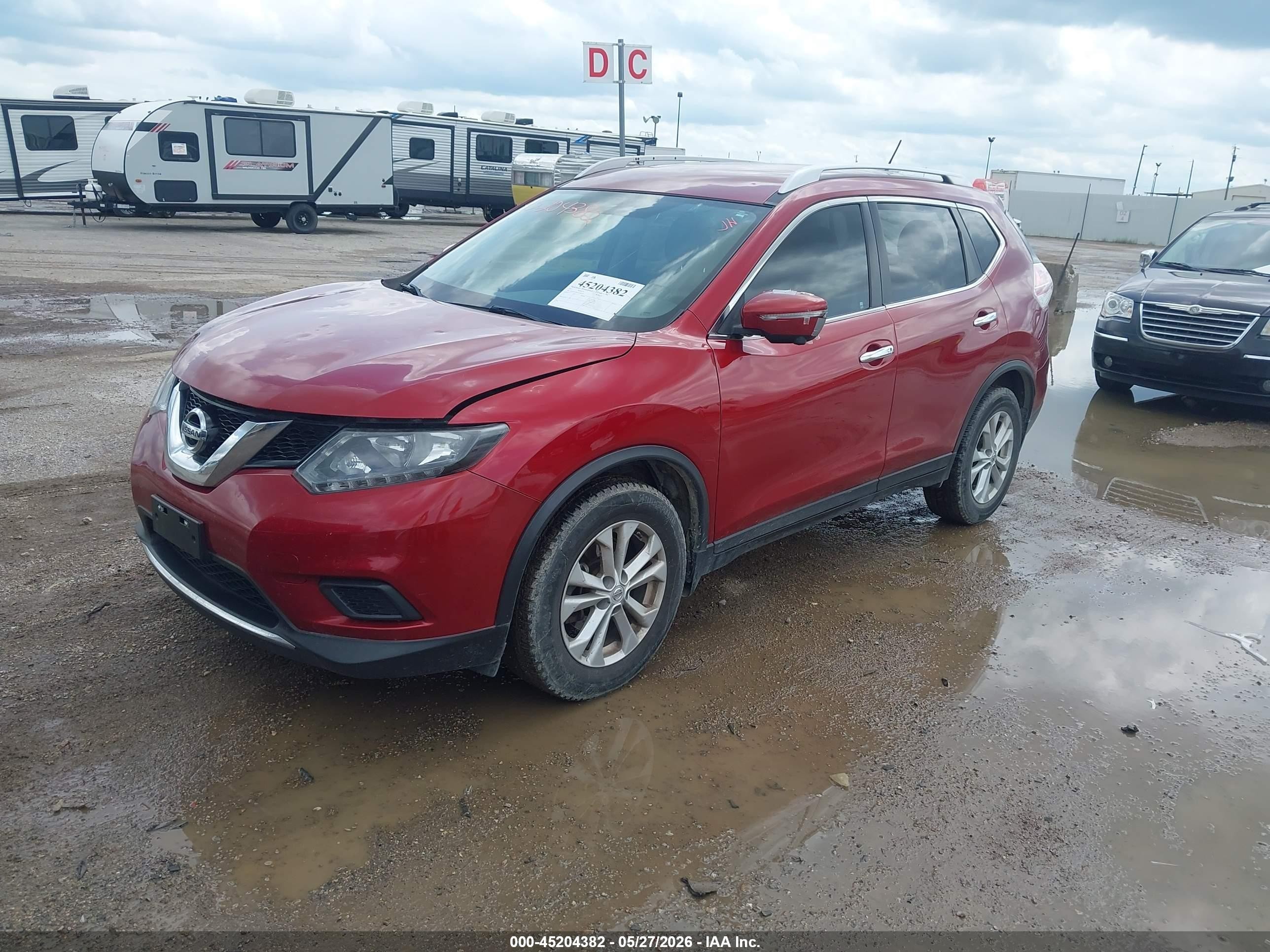 2015 Nissan Rogue Sv Red vin: KNMAT2MT5FP582530