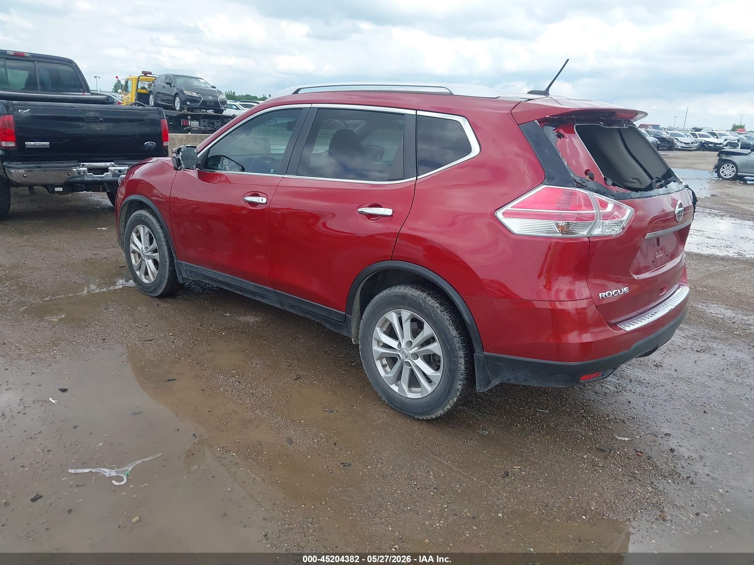 2015 Nissan Rogue Sv Red vin: KNMAT2MT5FP582530