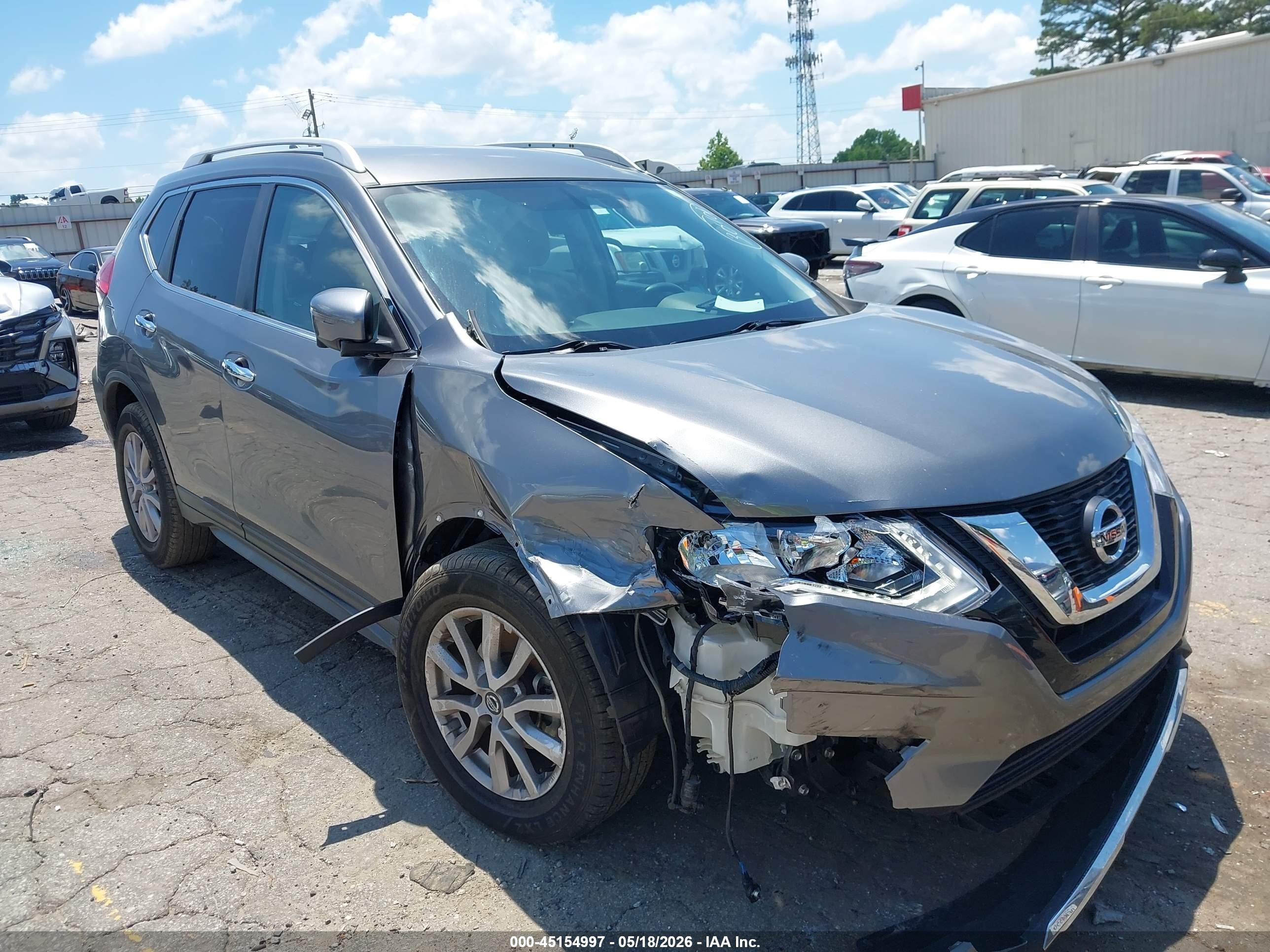2017 Nissan Rogue Sv Серый vin: KNMAT2MT5HP549126