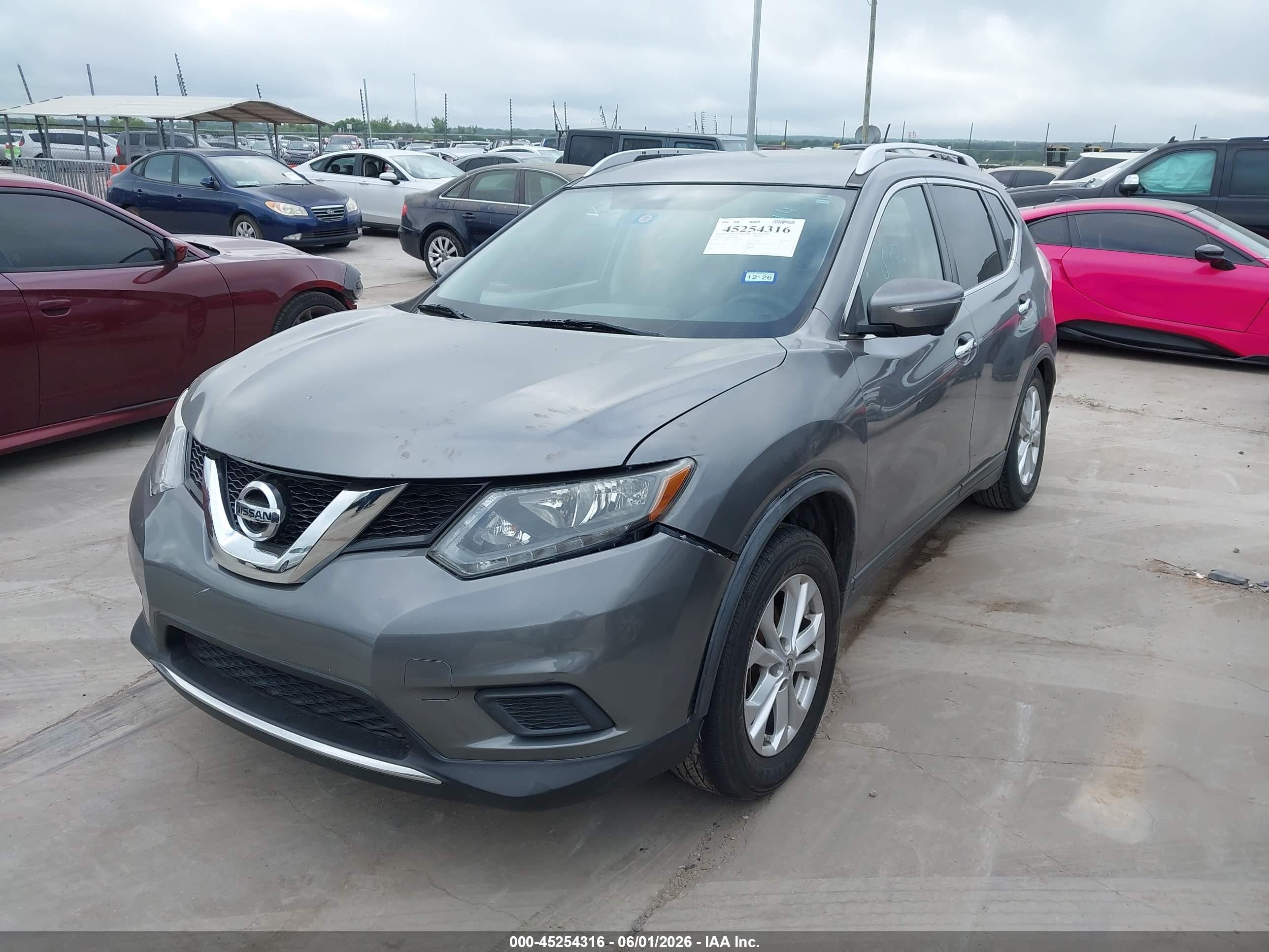 2015 Nissan Rogue Sv Gray vin: KNMAT2MT6FP508744