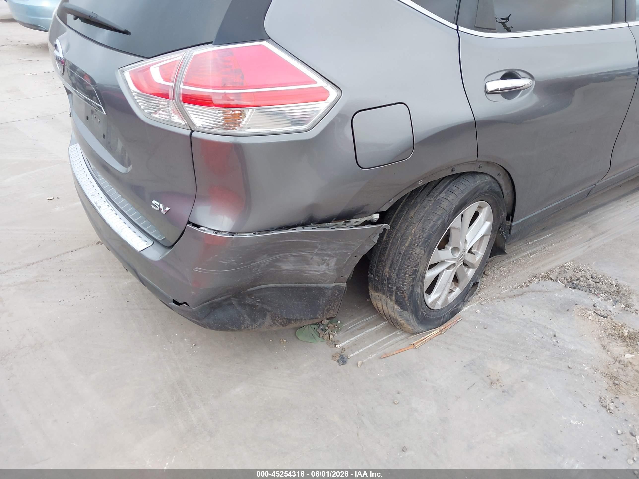 2015 Nissan Rogue Sv Gray vin: KNMAT2MT6FP508744