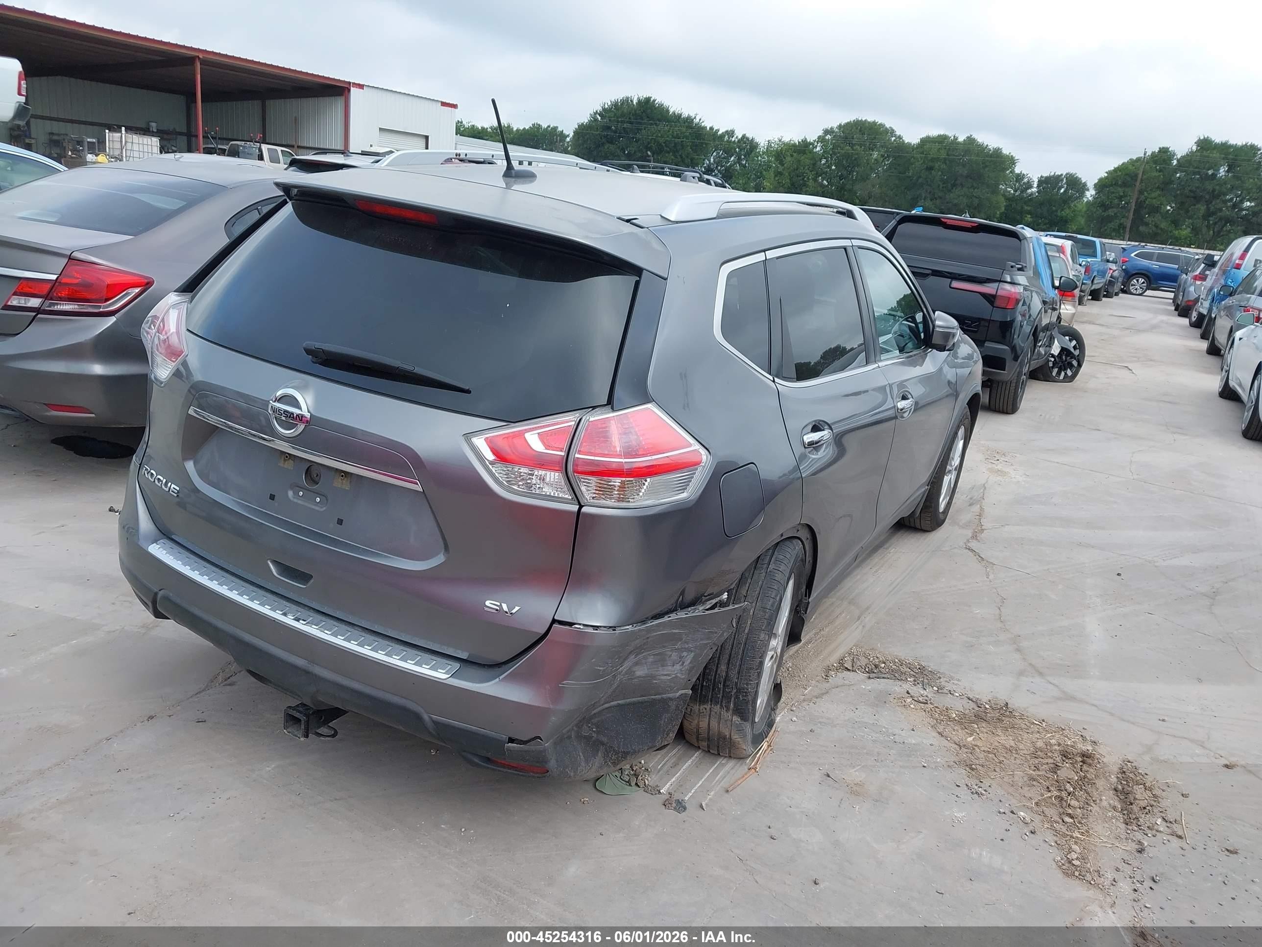 2015 Nissan Rogue Sv Gray vin: KNMAT2MT6FP508744